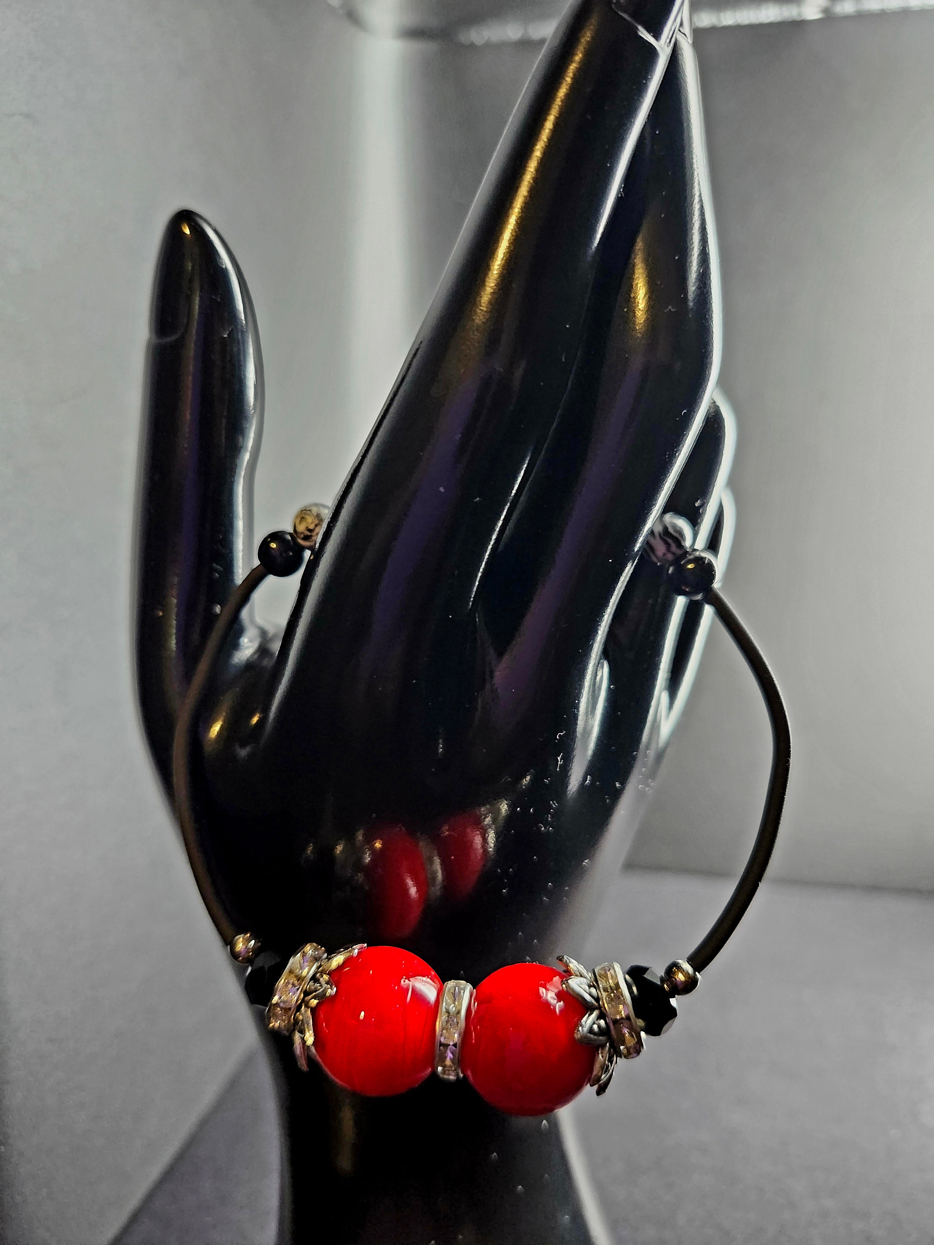 Commanding – Red & Black Complete Jewelry Set -