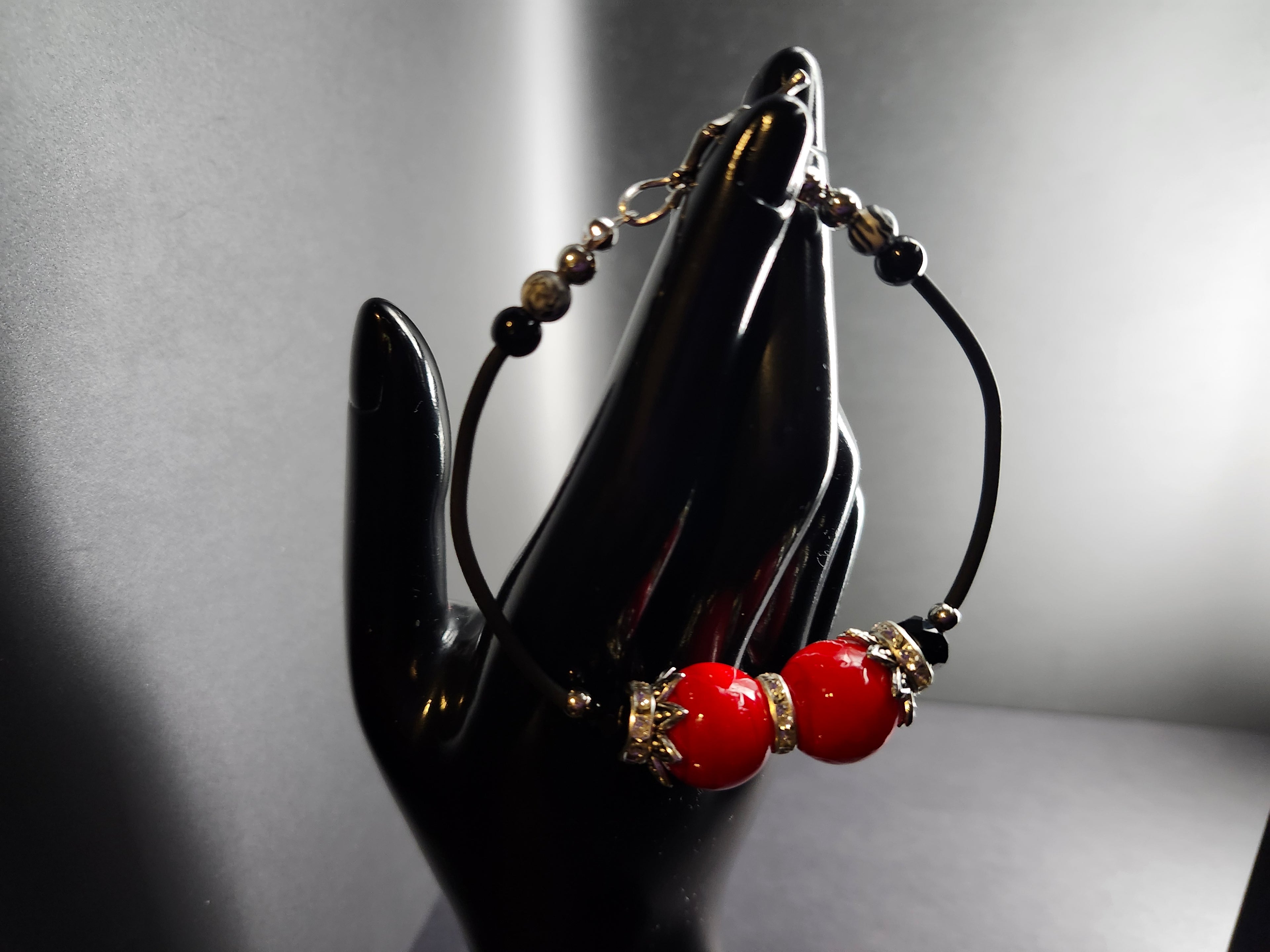 Commanding – Red & Black Complete Jewelry Set -
