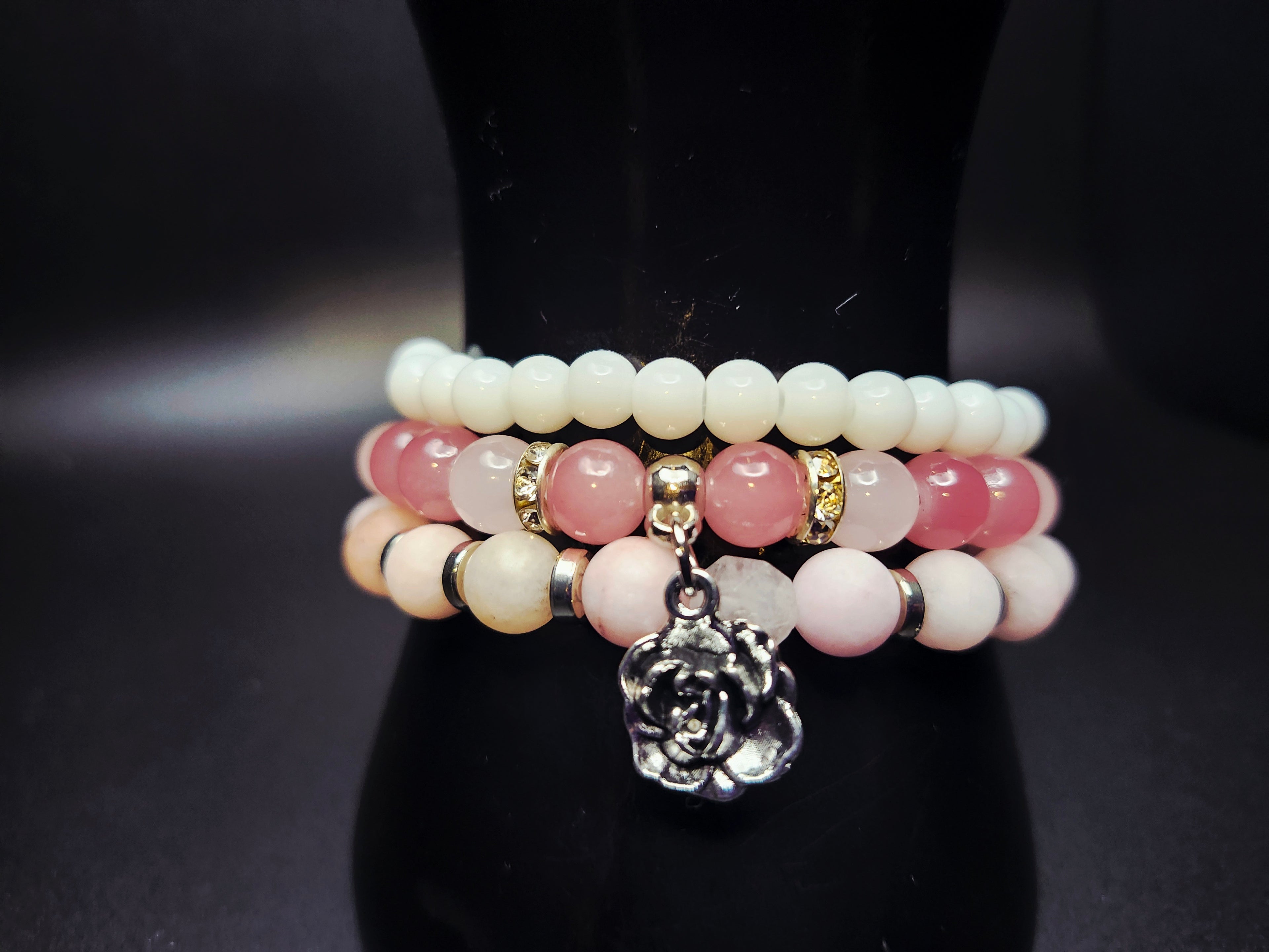 Bloom Unapologetically - Rose Charm Bracelet Stack