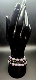 Unapologetically Grounded – Lavender Marble & Hematite Bracelet Stack