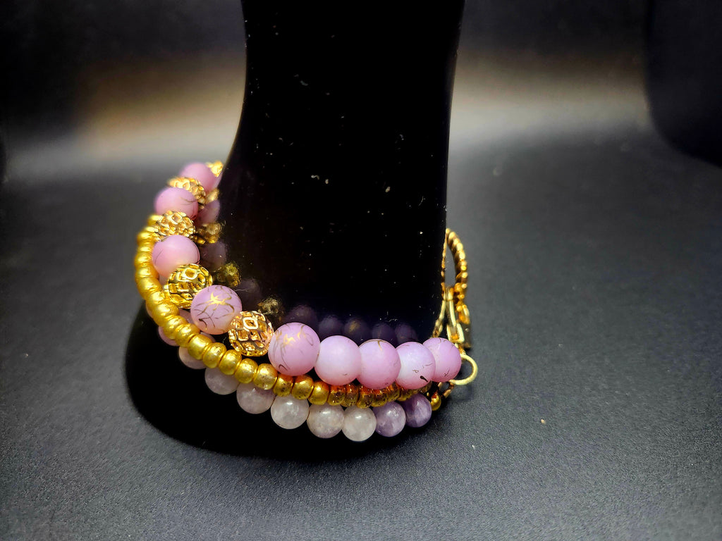 Radiant & Refined – Soft Lavender & Gold Bracelet & Hoop Set