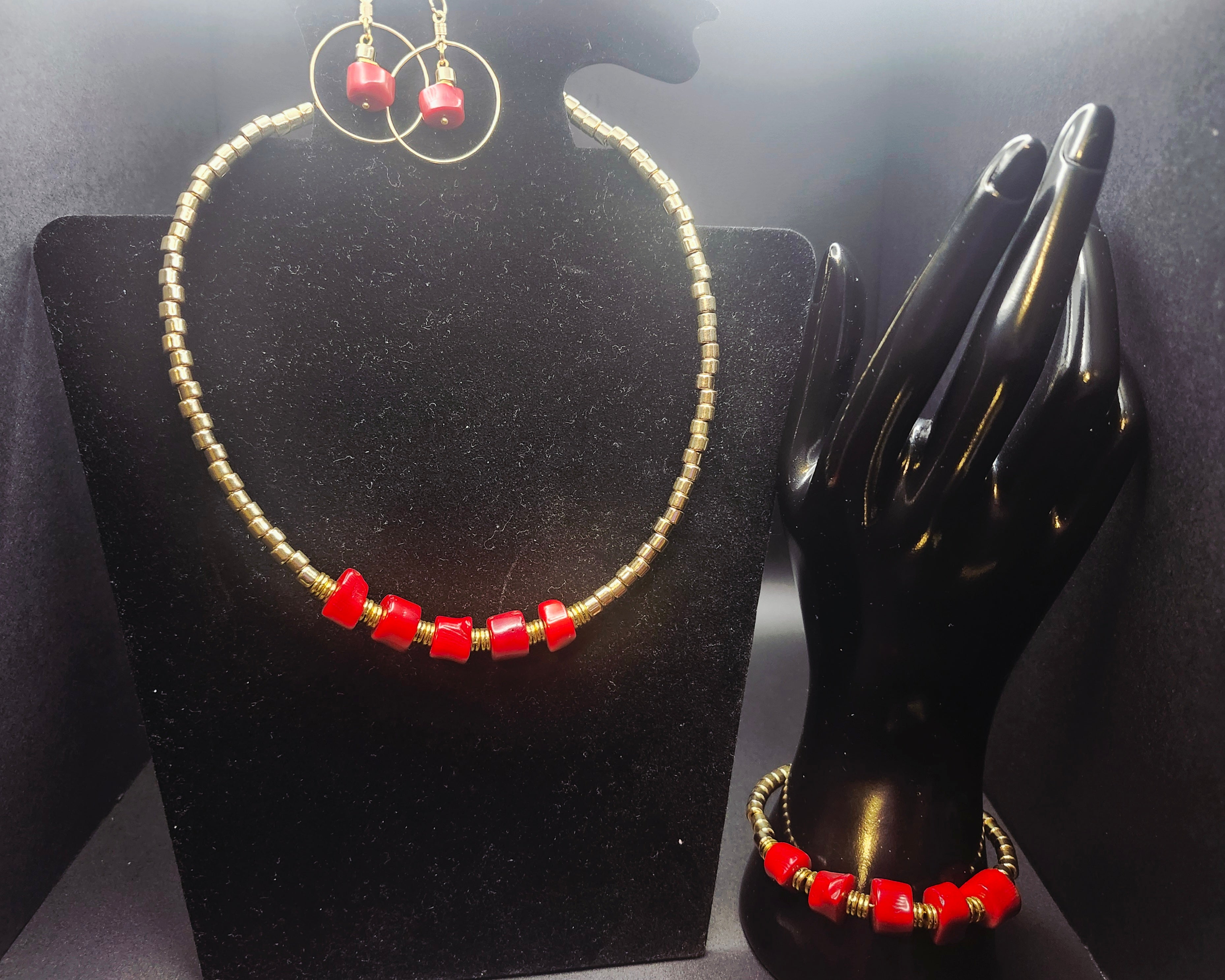 Unapologetically Powerful – Red & Gold Complete Jewelry Set