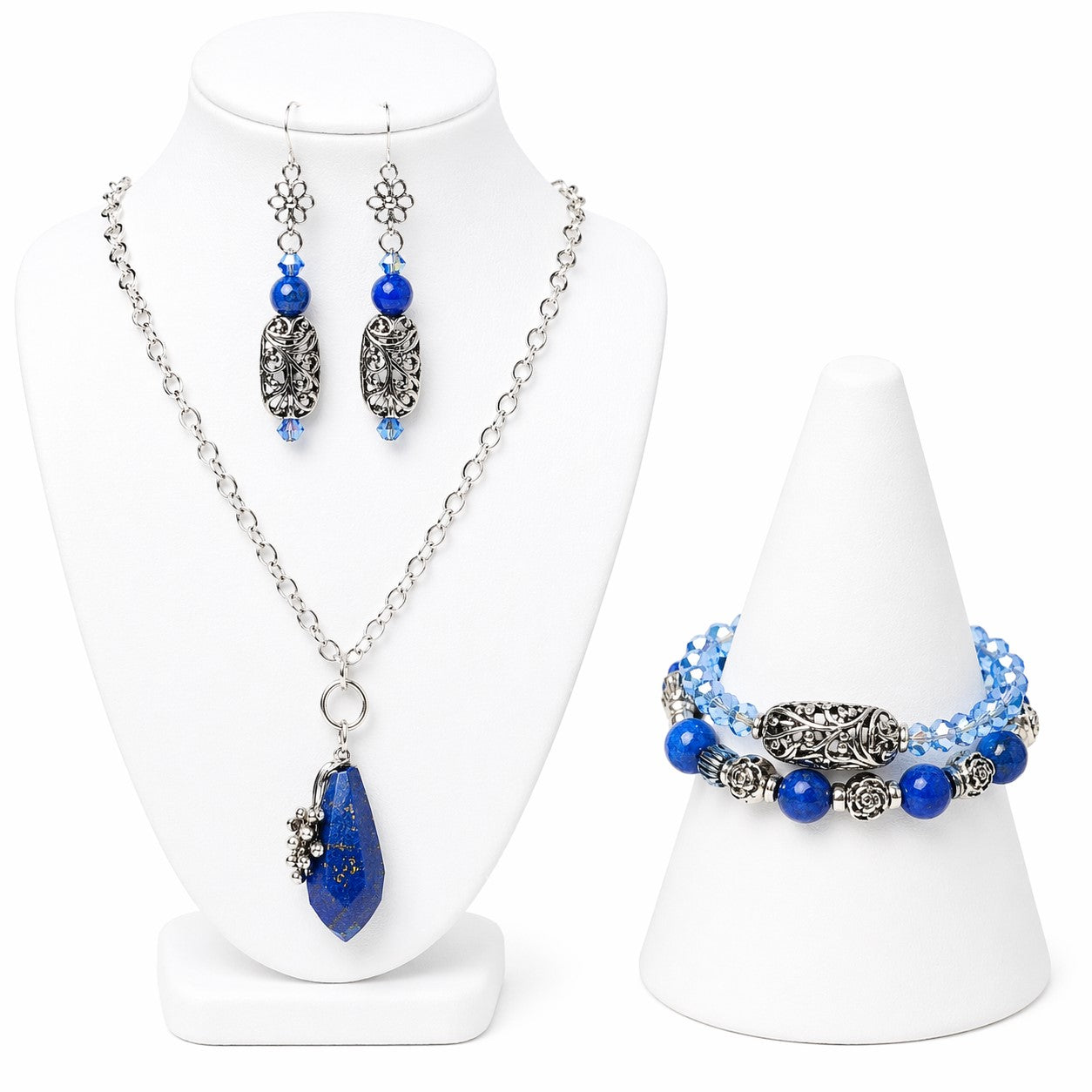 Stand In Your Truth - Blue & Silver Complete Jewelry Set