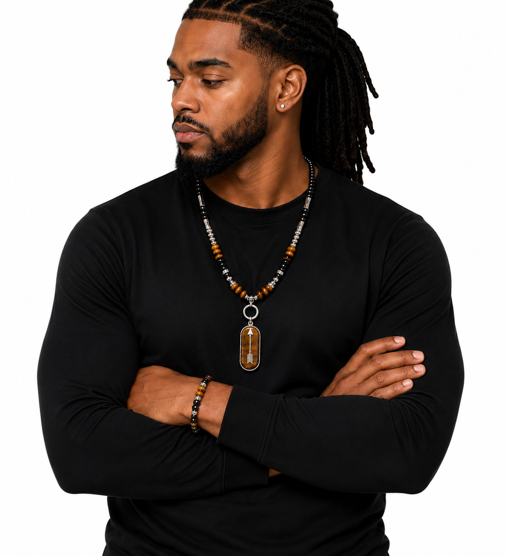 Purposeful Direction - Men Necklace & Bracelet Set