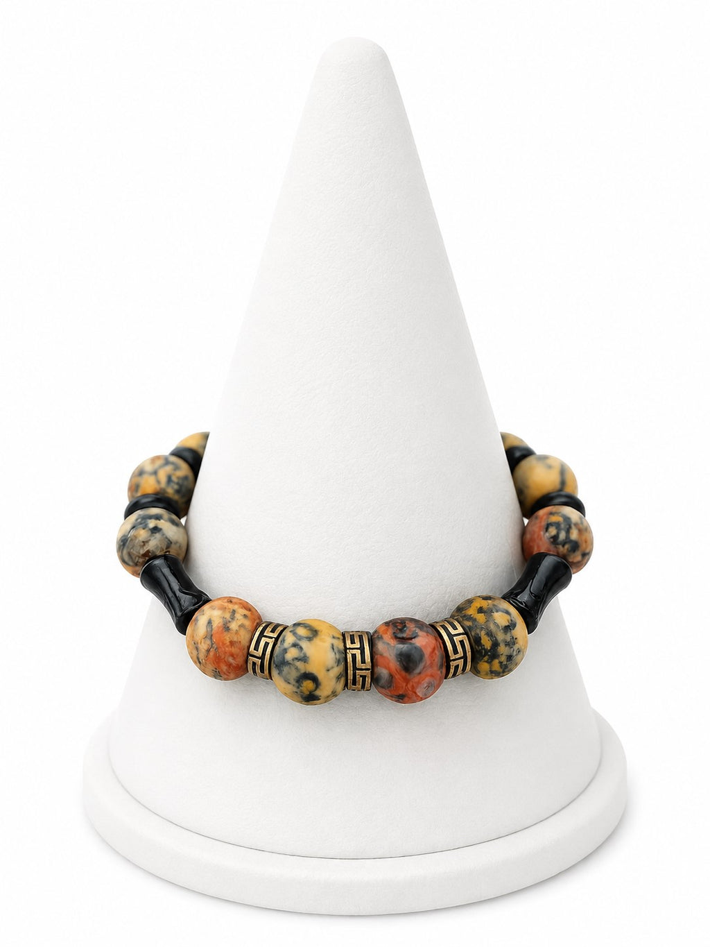 Strength in Every Step- Leopardskin Jasper Men Bracelet