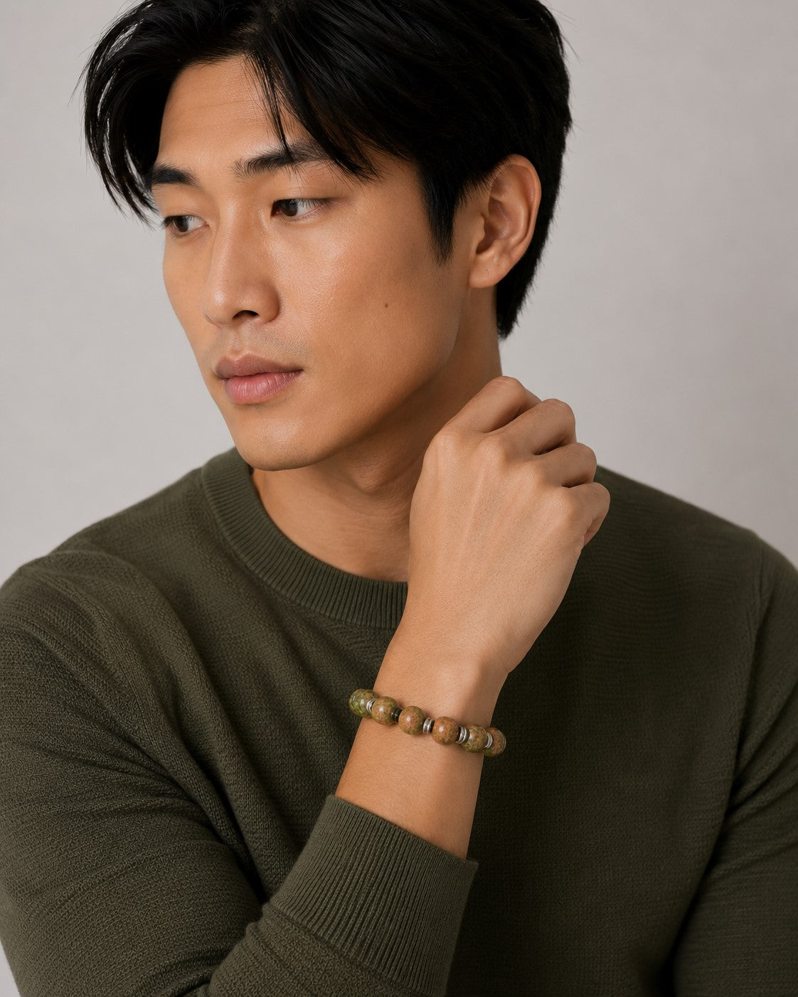 Grounded Greatness – Unakite Men Bracelet