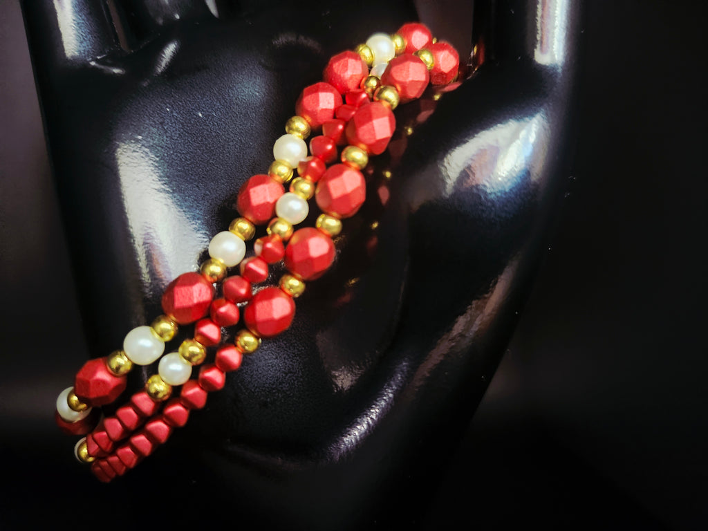 Fearlessly Radiant Cinnamon Red & Gold Jewelry Set