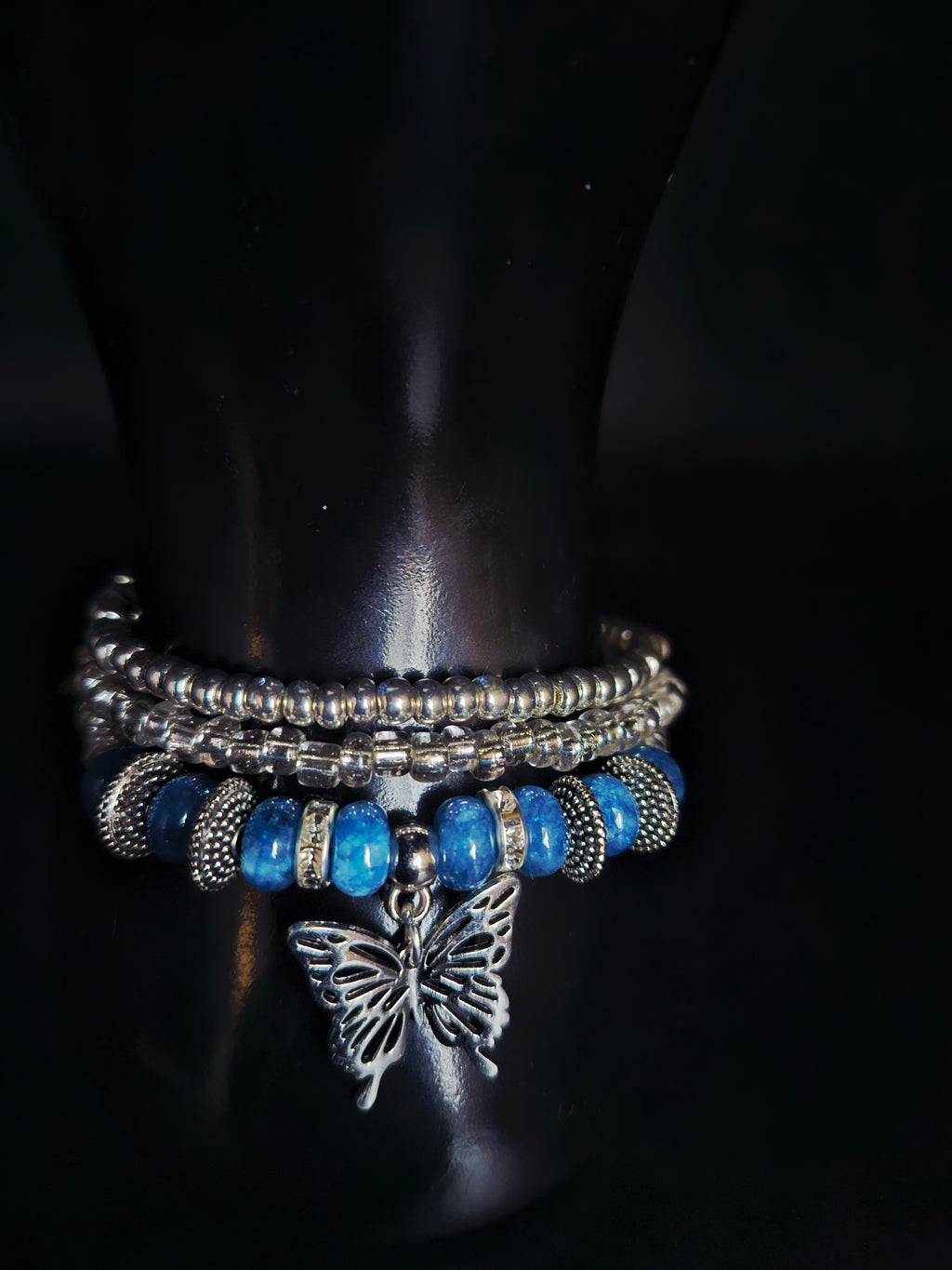 Soar in Strength Blue & Silver w/Butterfly Jewelry Set