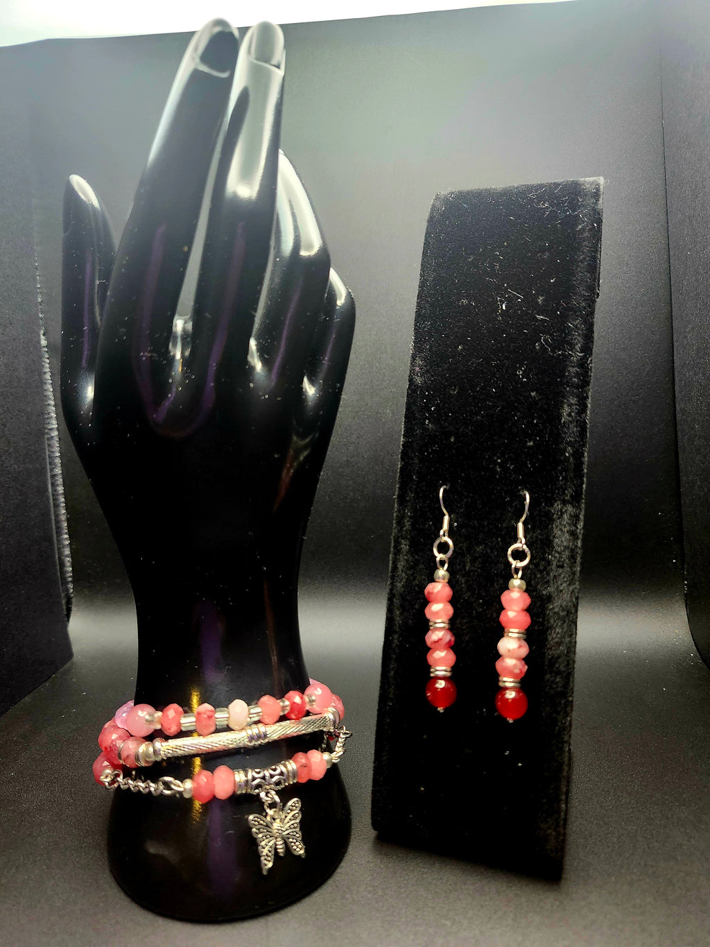 Soft Bloom – Pink & Silver Butterfly Jewelry Set