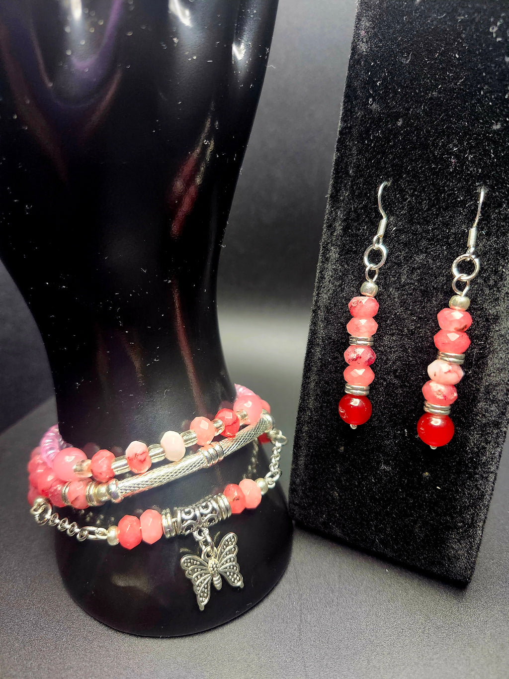 Soft Bloom – Pink & Silver Butterfly Jewelry Set