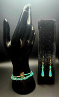 Whispers of Renewal – Aqua Bracelet Stack & Earrings Set