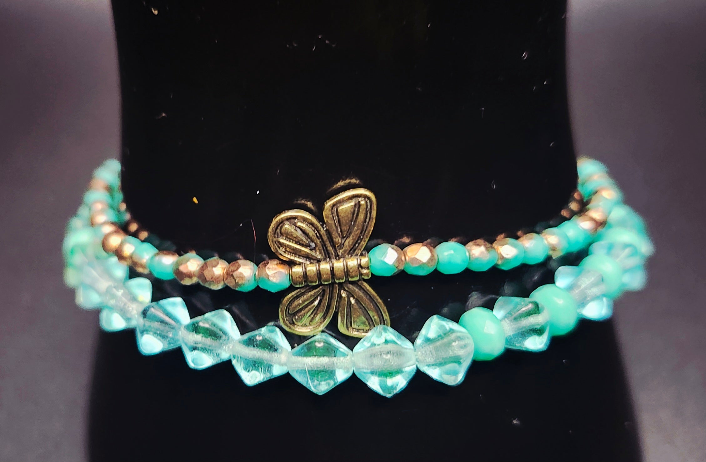 Whispers of Renewal – Aqua Bracelet Stack & Earrings Set