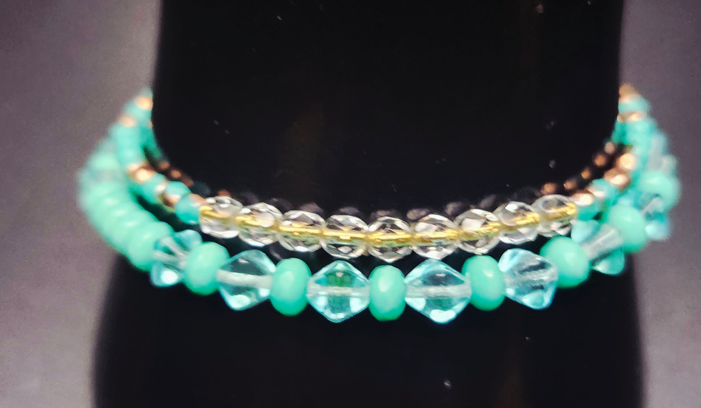 Whispers of Renewal – Aqua Bracelet Stack & Earrings Set