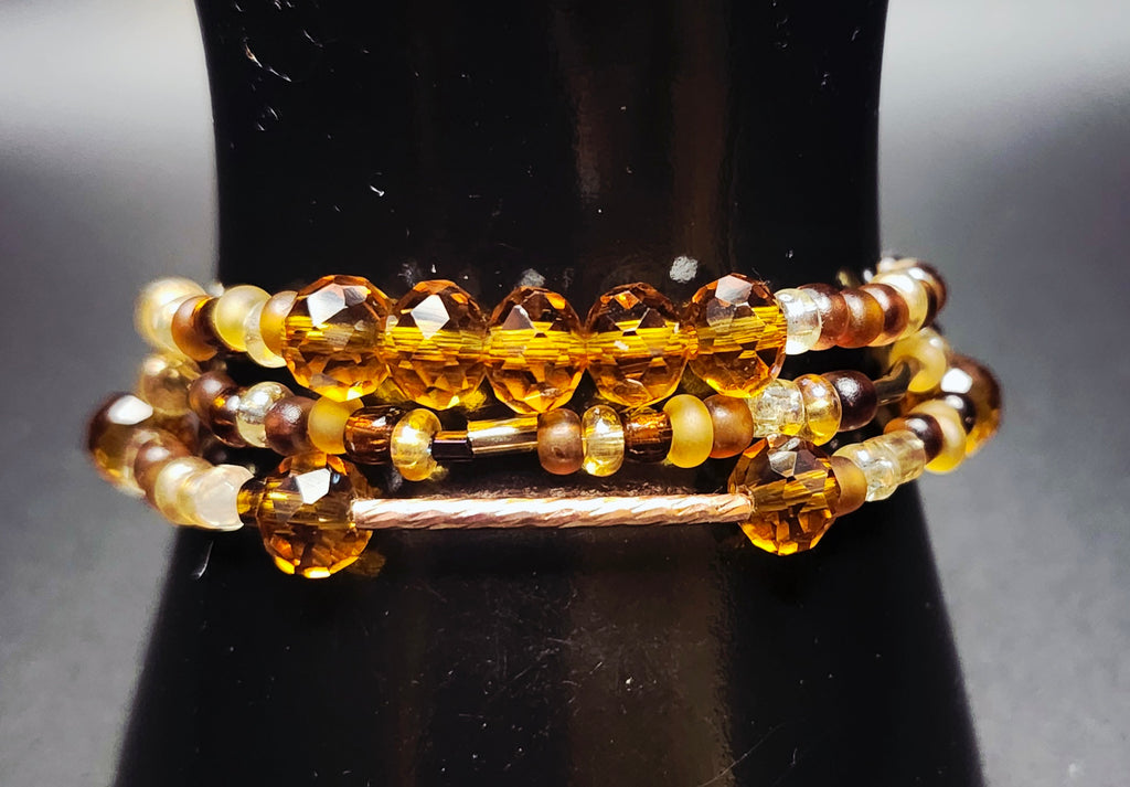 Steady Glow – Amber Bracelet Stack & Earrings Set