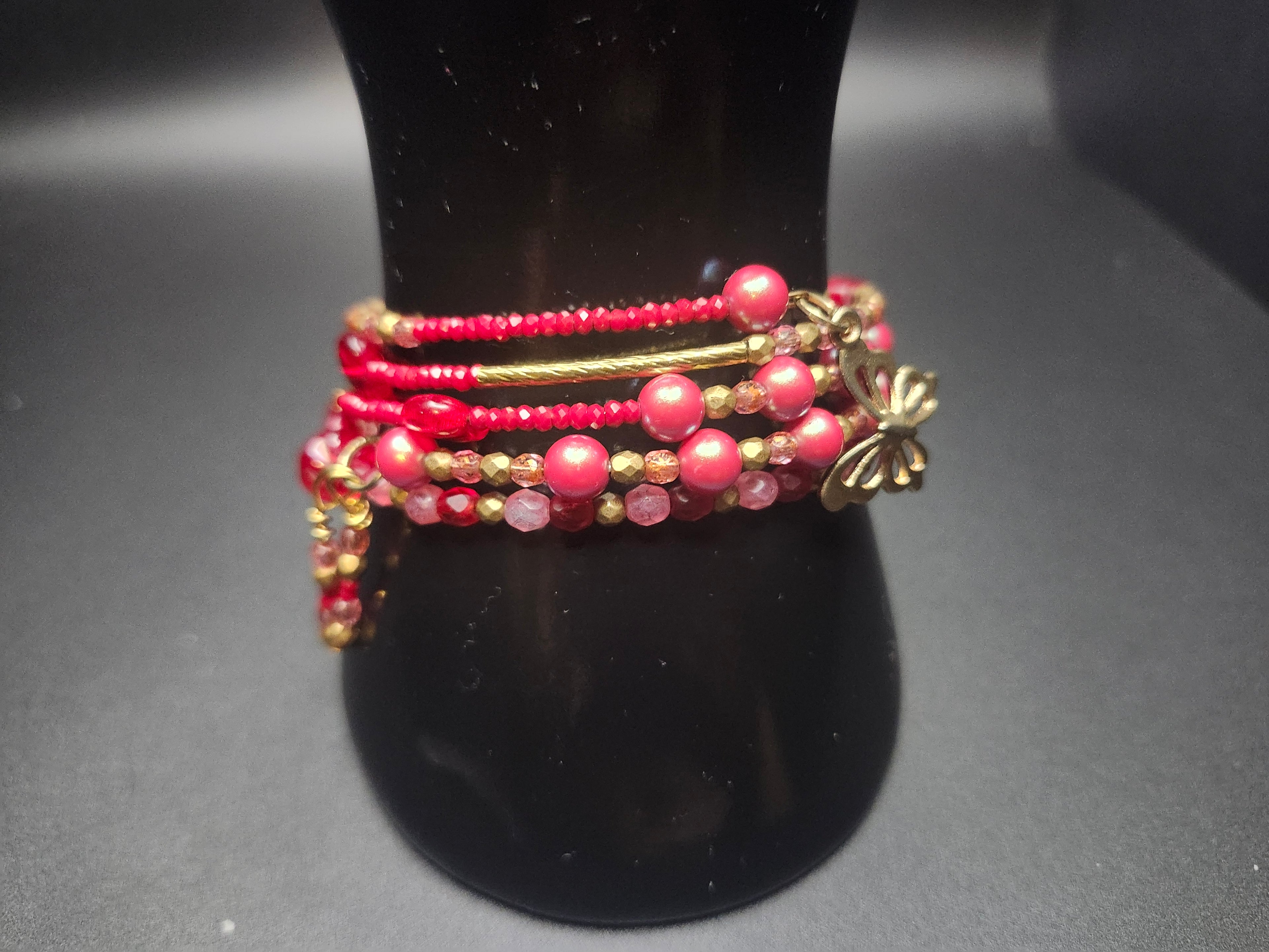 Chosen To Shine – Red & Gold Butterfly Multi Bracelets