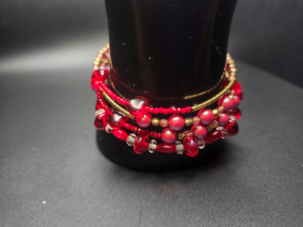Chosen To Shine – Red & Gold Butterfly Multi Bracelets