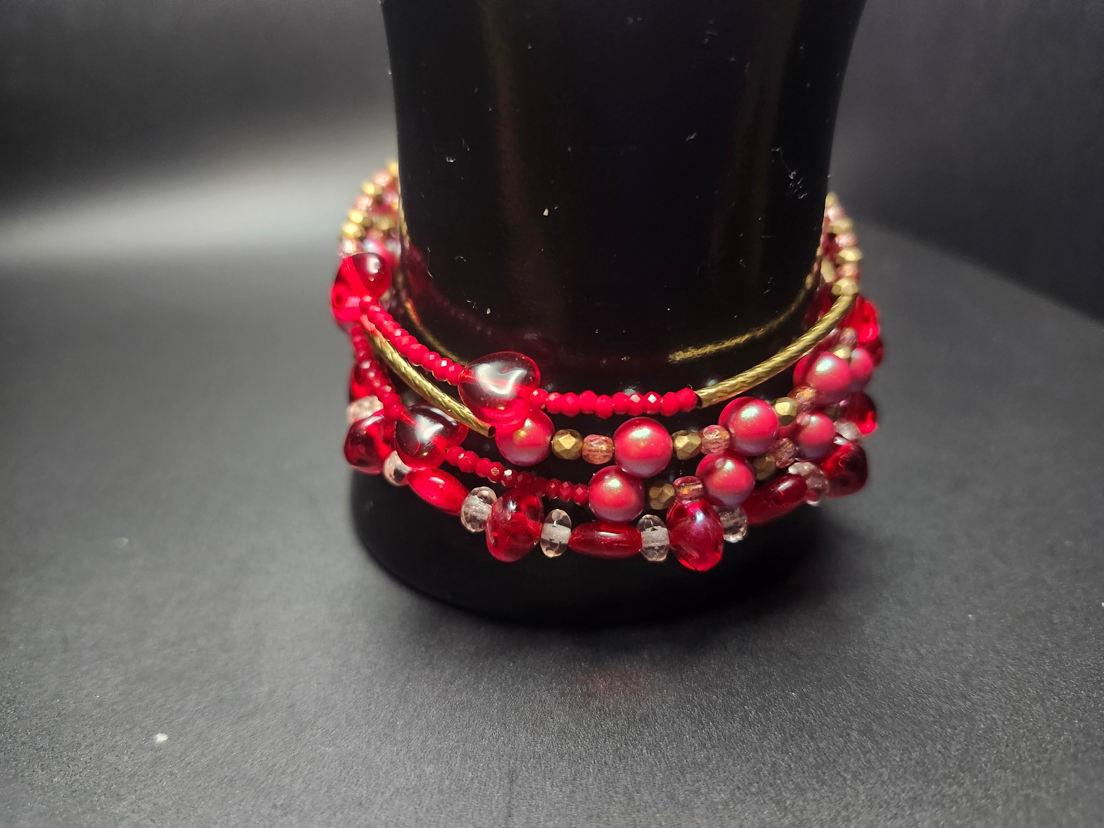 Chosen To Shine – Red & Gold Butterfly Multi Bracelets