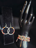 Radiance in Motion Beaded Wrap Bracelet & Hoop Earring Set
