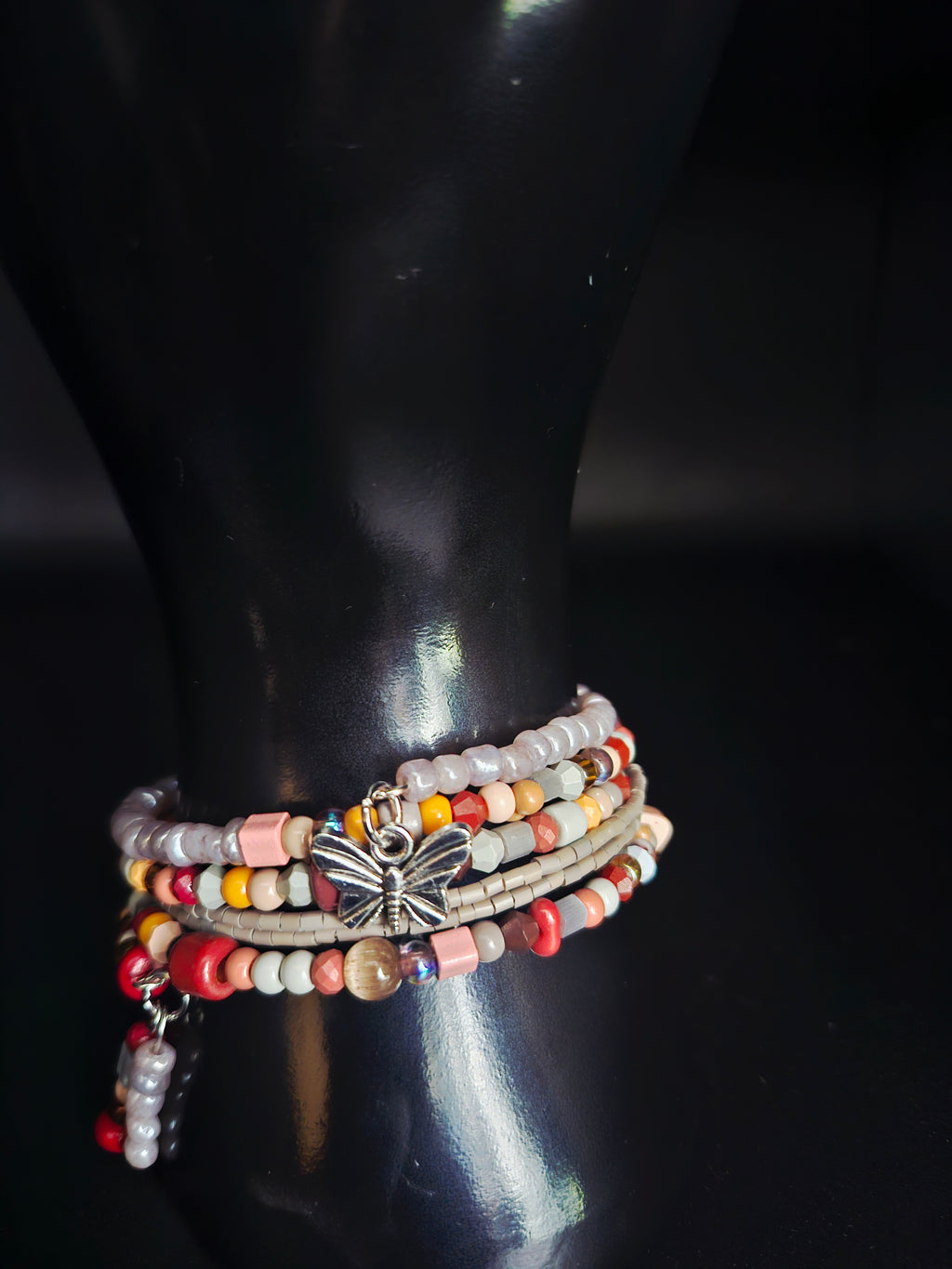 Radiance in Motion Beaded Wrap Bracelet & Hoop Earring Set