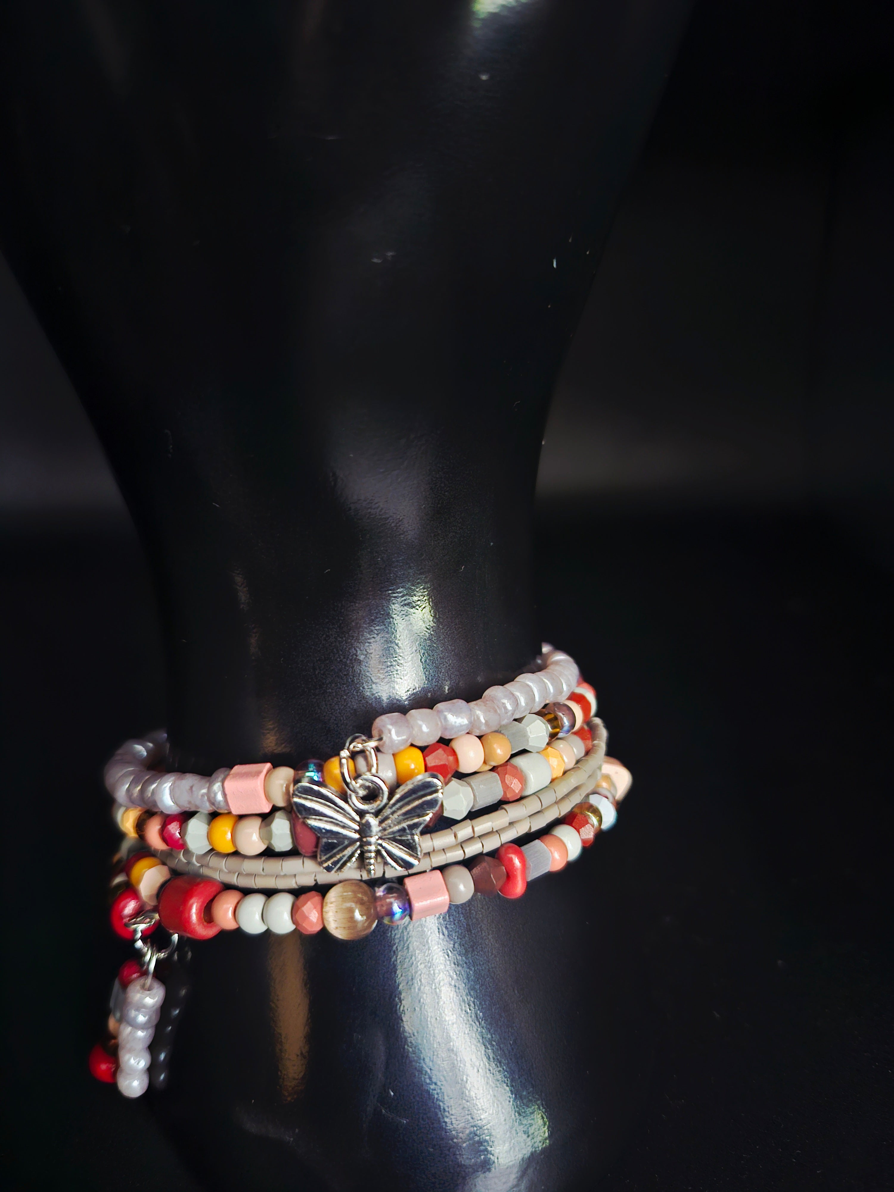 Radiance in Motion Beaded Wrap Bracelet & Hoop Earring Set