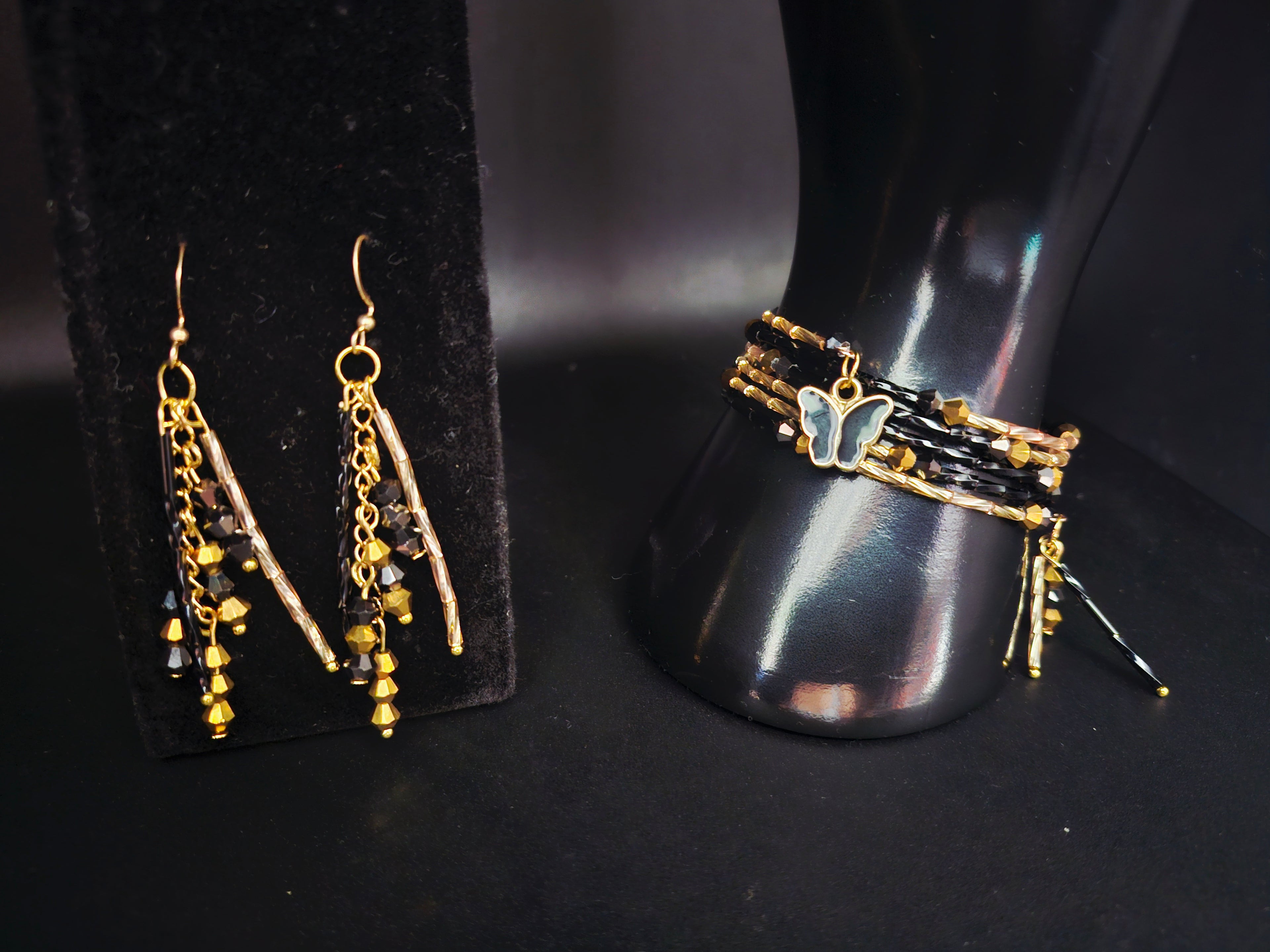 Power & Purpose Black + Gold Jewelry Duo