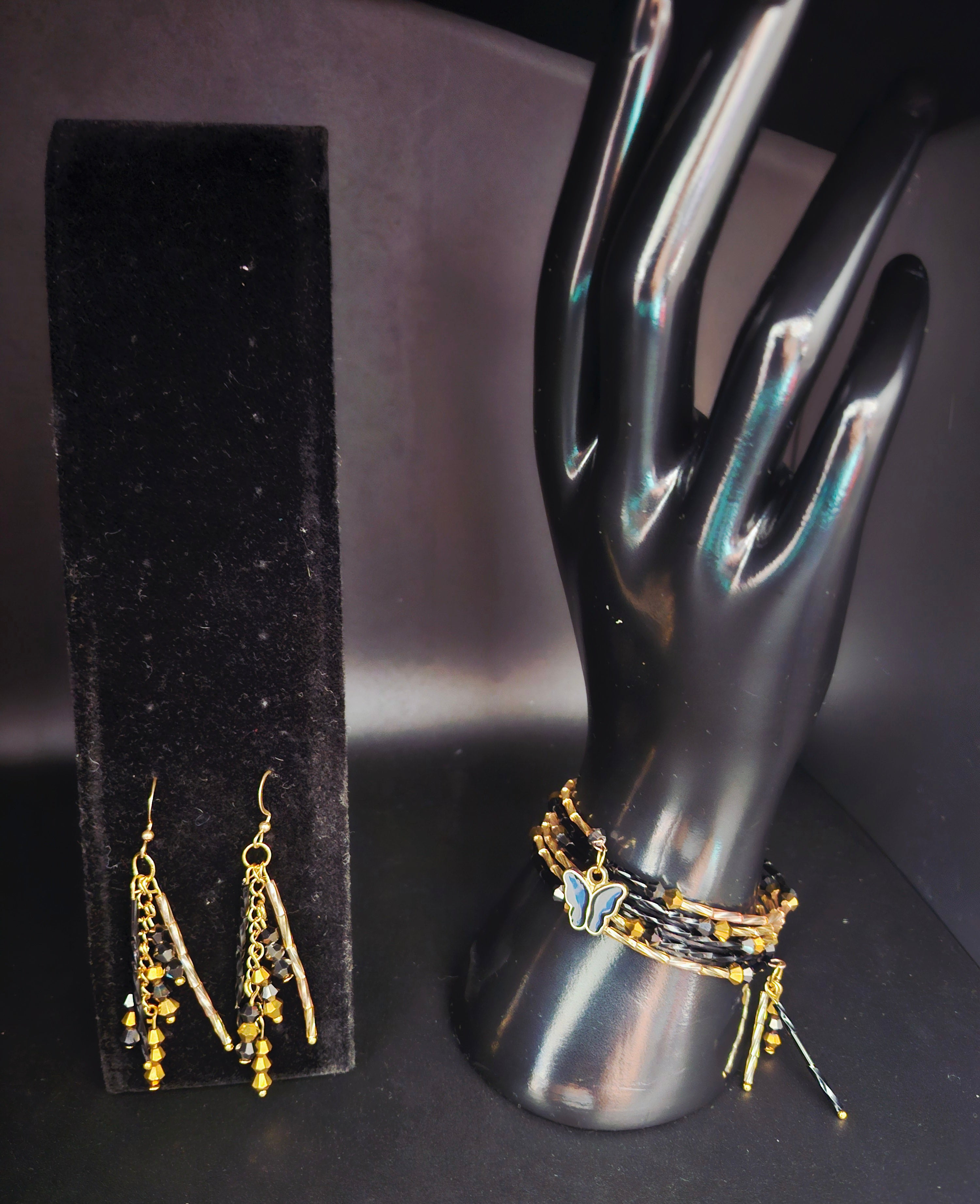 Power & Purpose Black + Gold Jewelry Duo