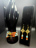 I Am Unfolding Beautifully Coral & Aqua Wrap Bracelet Set
