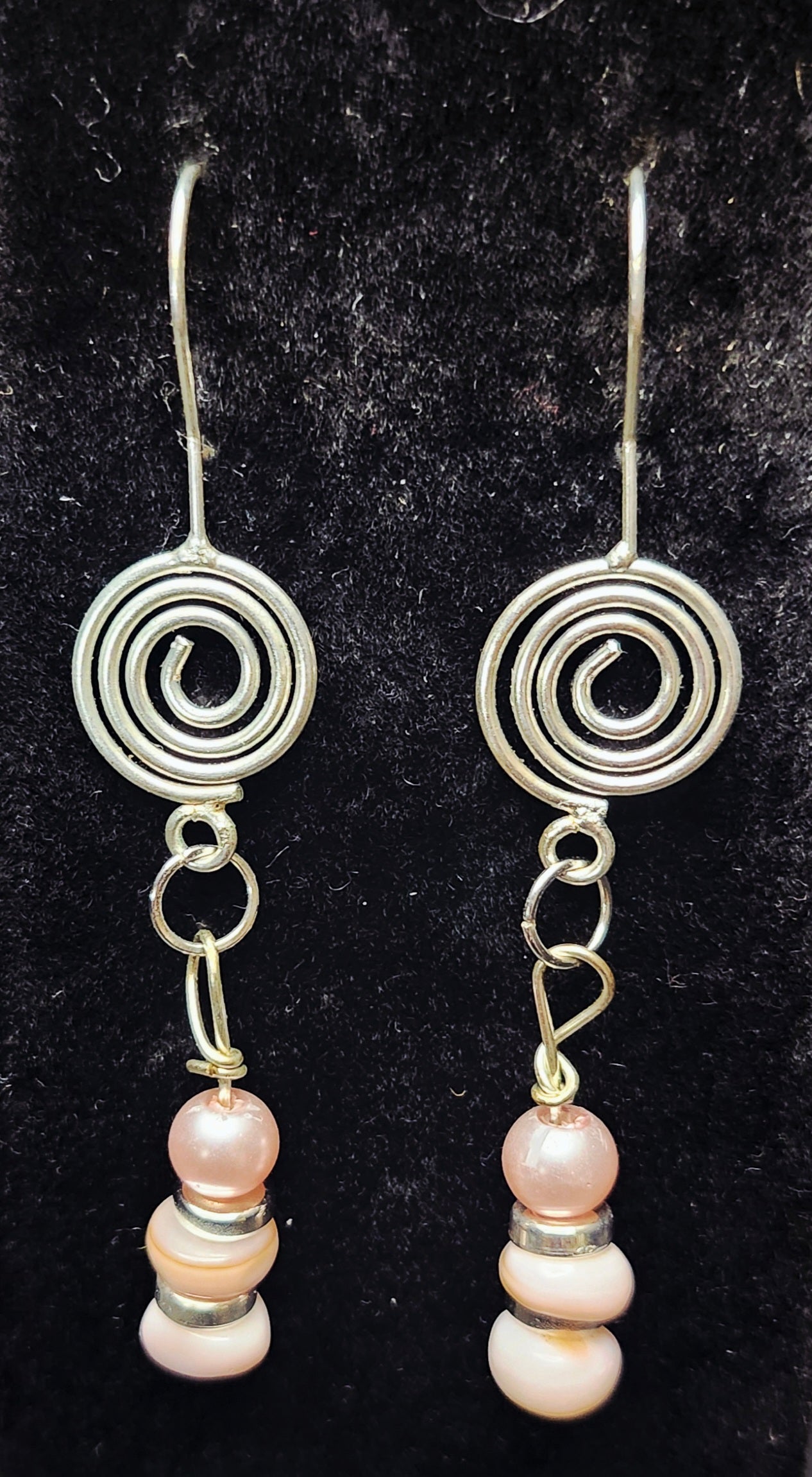 Soft Strength – Blush Pink Wrap Bracelet & Spiral Earring Set