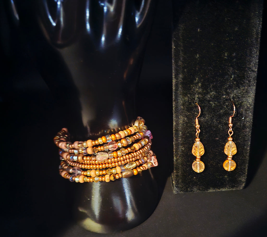 Designed to Stand Out – Copper & Amber Wrap Bracelet Set