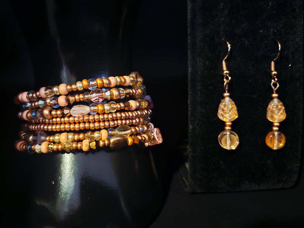 Designed to Stand Out – Copper & Amber Wrap Bracelet Set