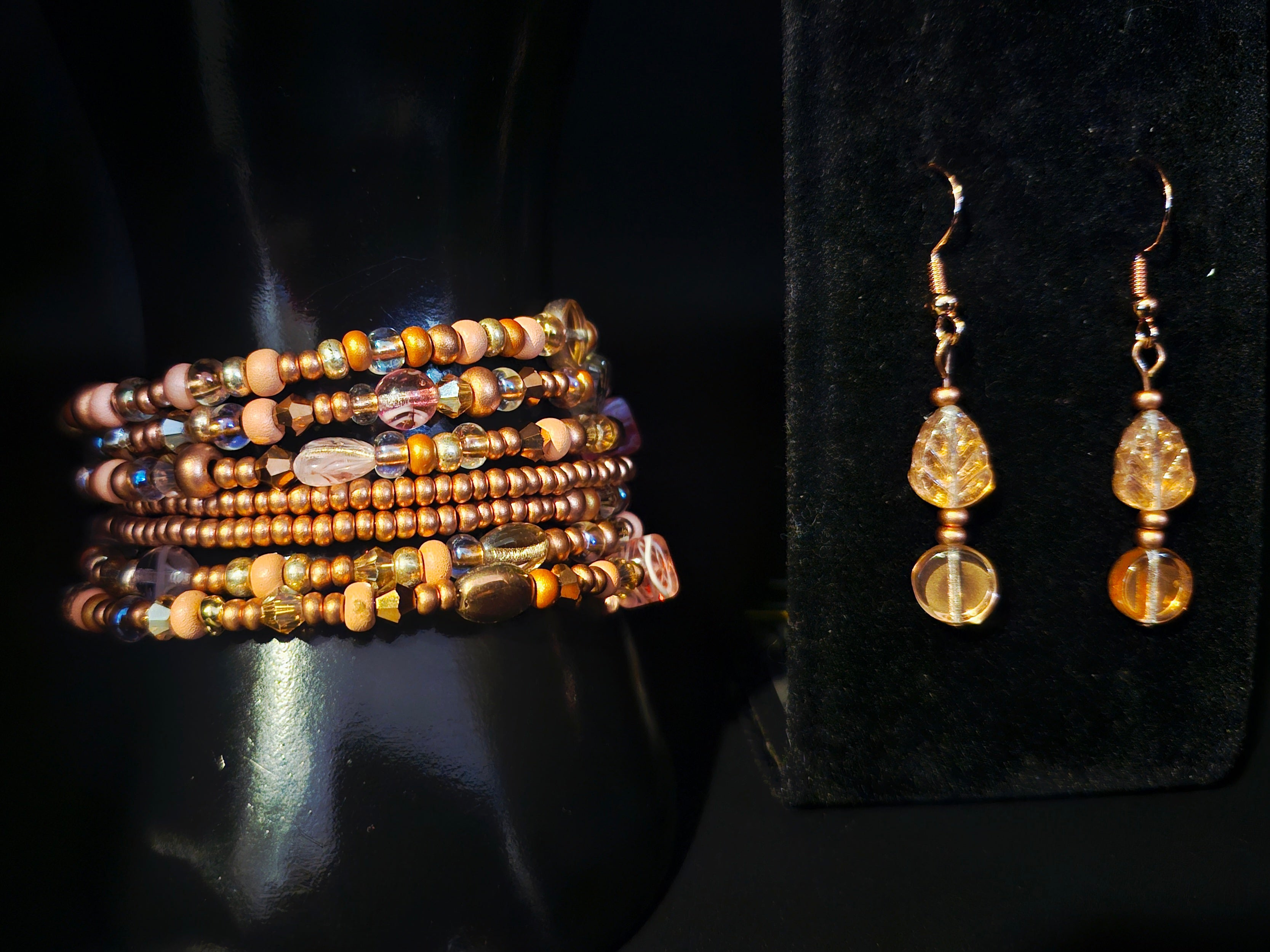 Designed to Stand Out – Copper & Amber Wrap Bracelet Set