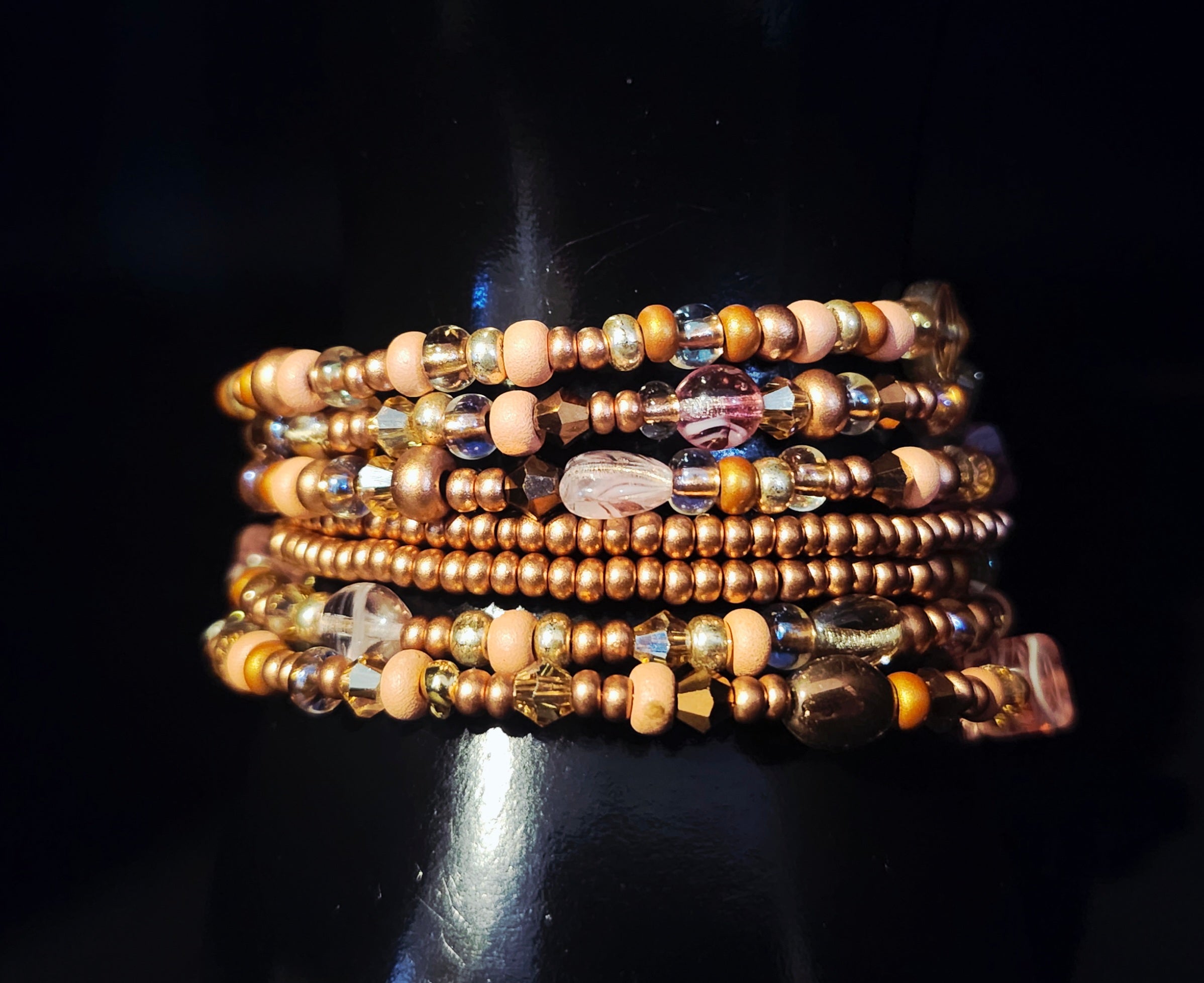 Designed to Stand Out – Copper & Amber Wrap Bracelet Set