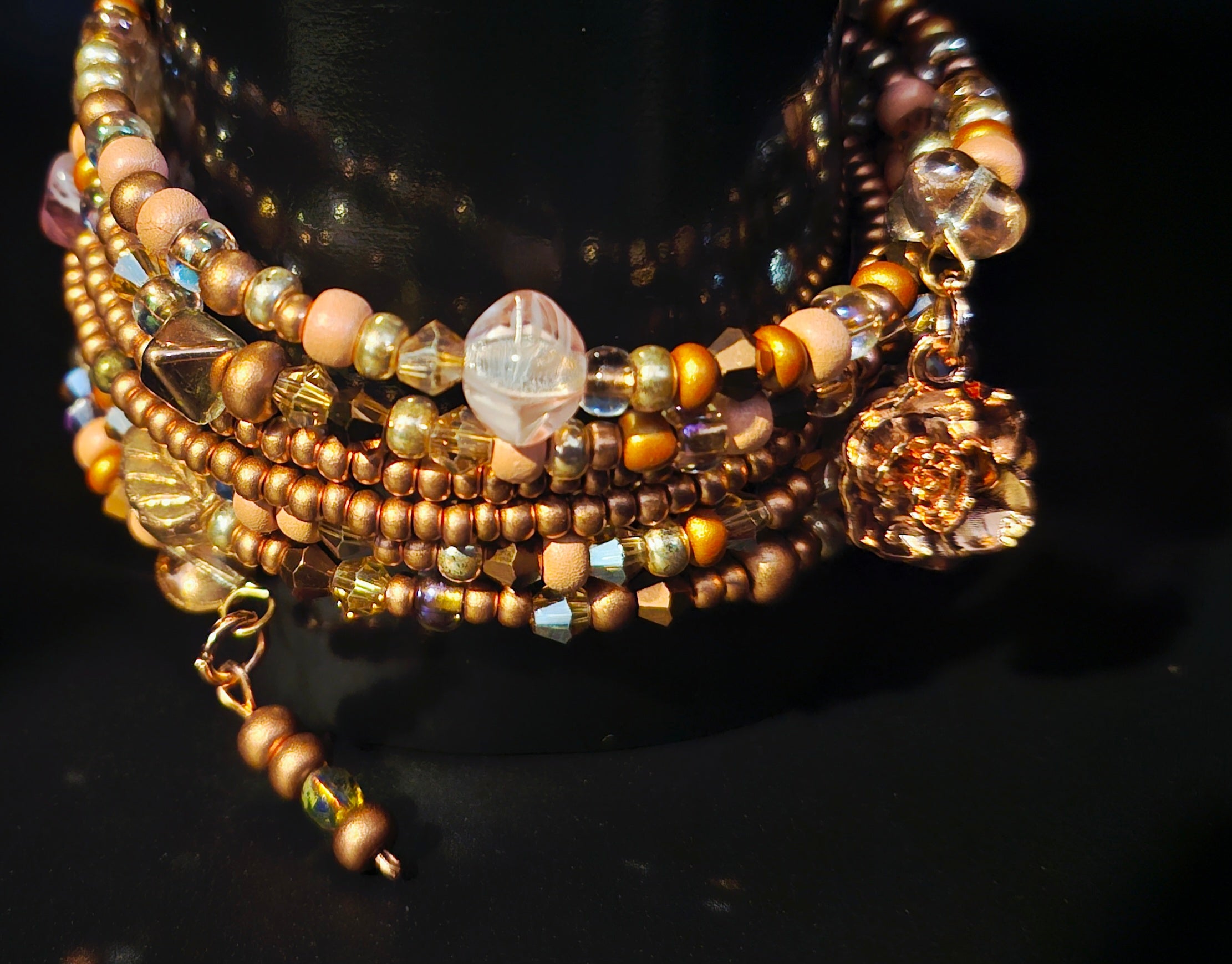 Designed to Stand Out – Copper & Amber Wrap Bracelet Set