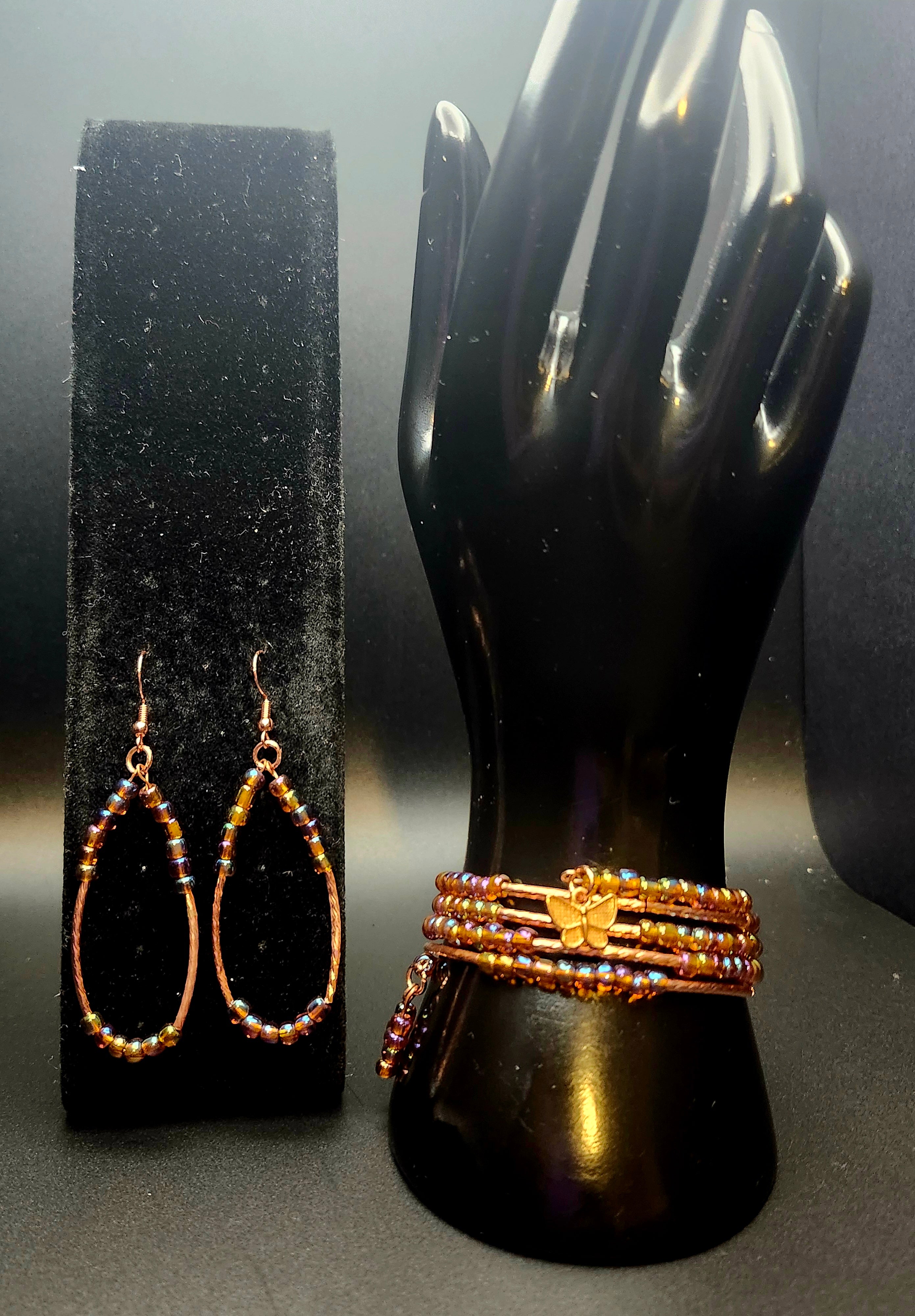 Fearlessly Luminous Copper Wrap Bracelet Set
