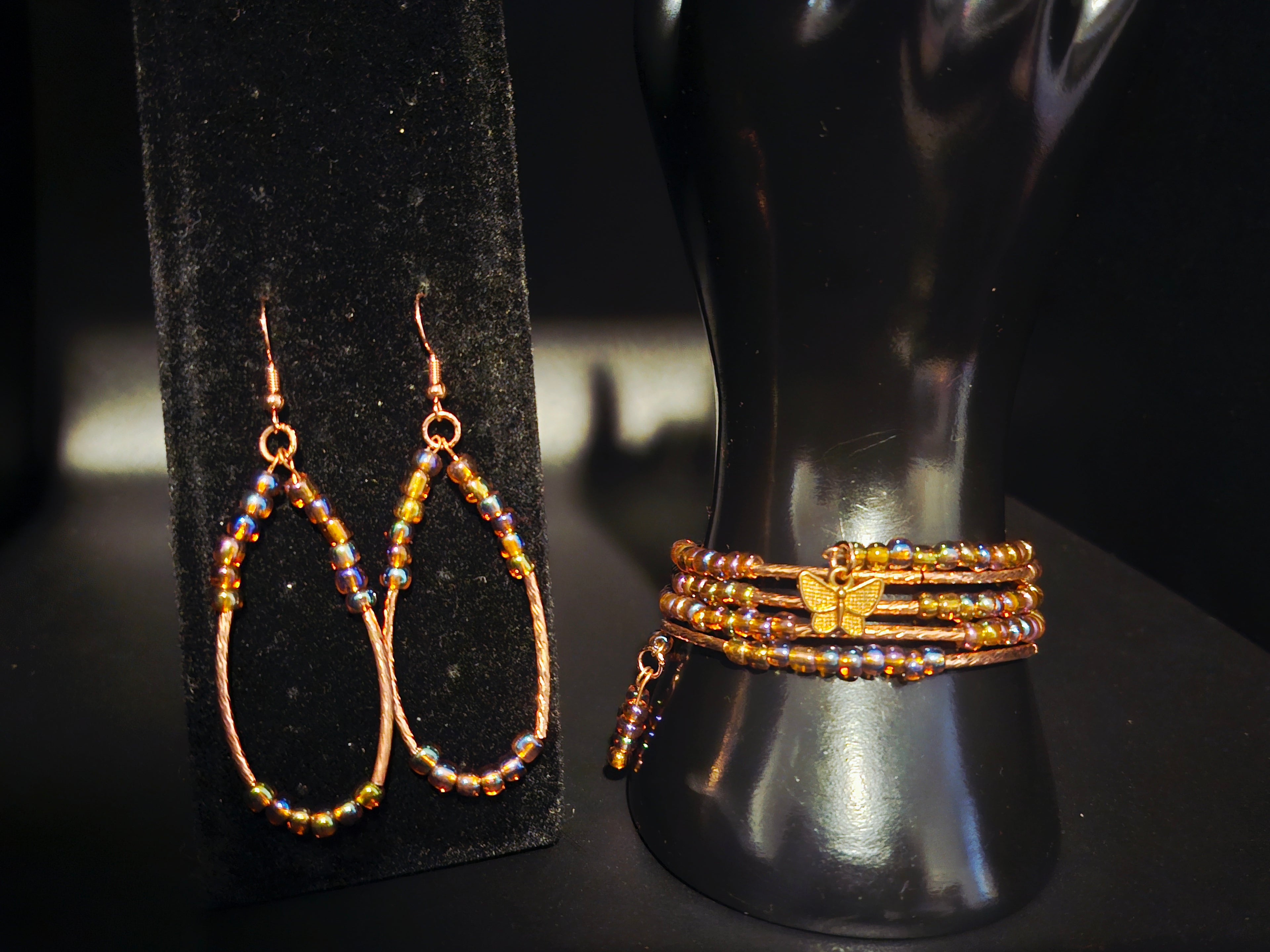 Fearlessly Luminous Copper Wrap Bracelet Set