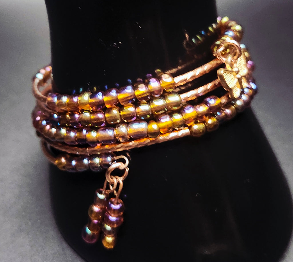 Fearlessly Luminous Copper Wrap Bracelet Set
