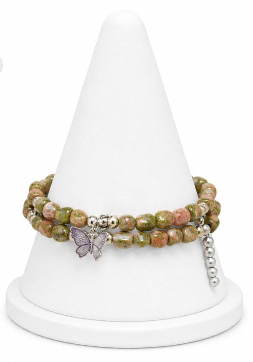 Beautifully Becoming – Unakite Wrap Bracelet & Earrings Set