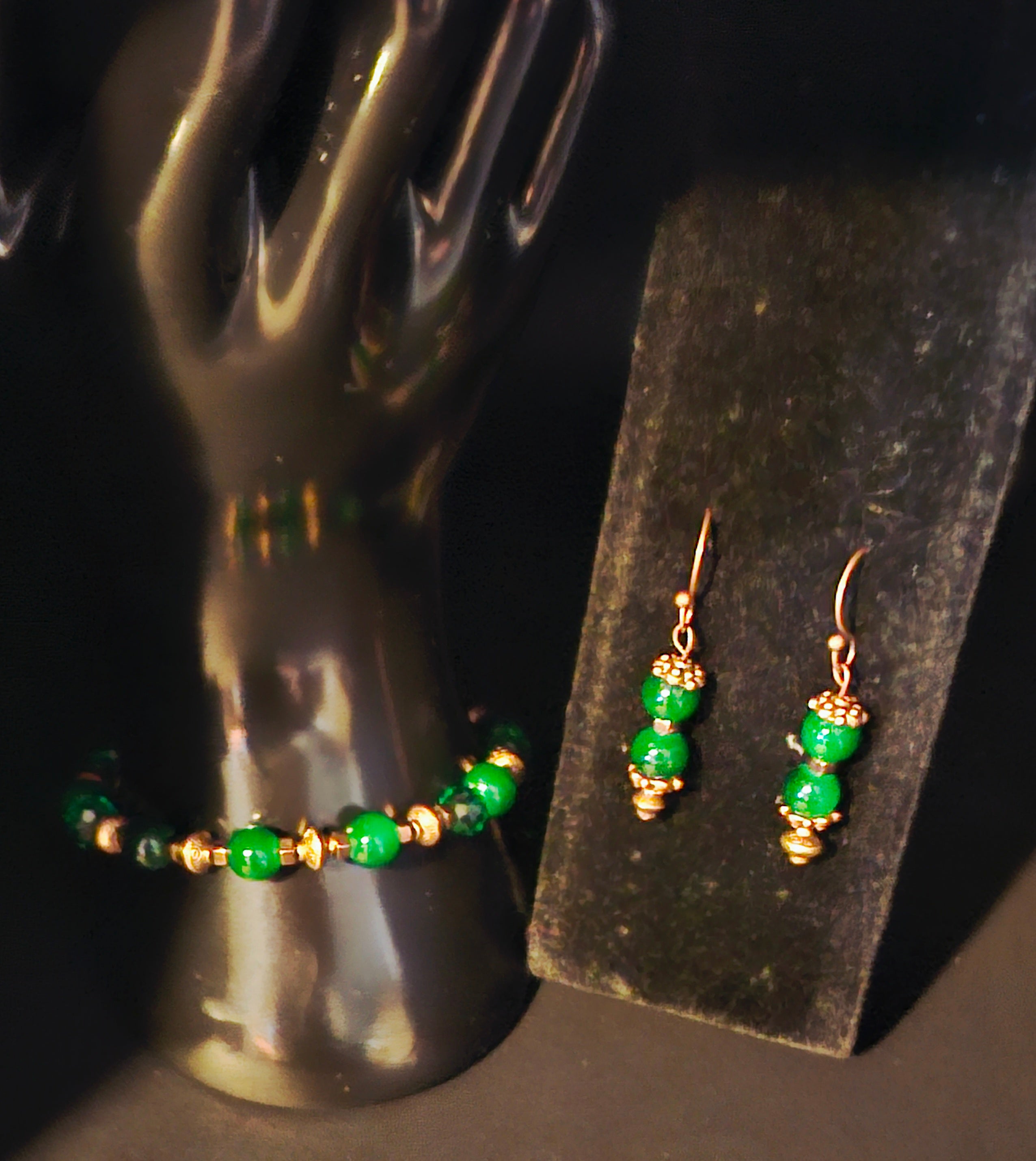 Rooted & Radiant - Green & Bronze Jewelry Set