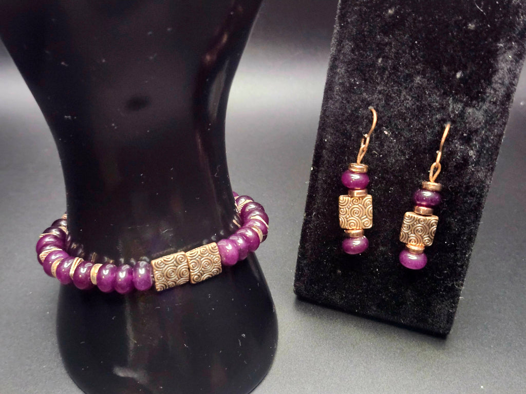 Different By Design - Purple & Bronze Jewelry Set
