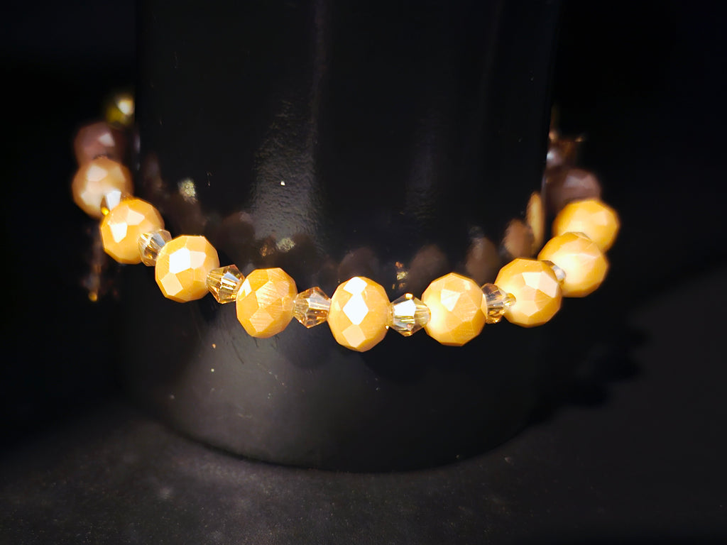 Bloom in Your Becoming – Green, Ivory & Gold Wrap Bracelet  & Earring Set