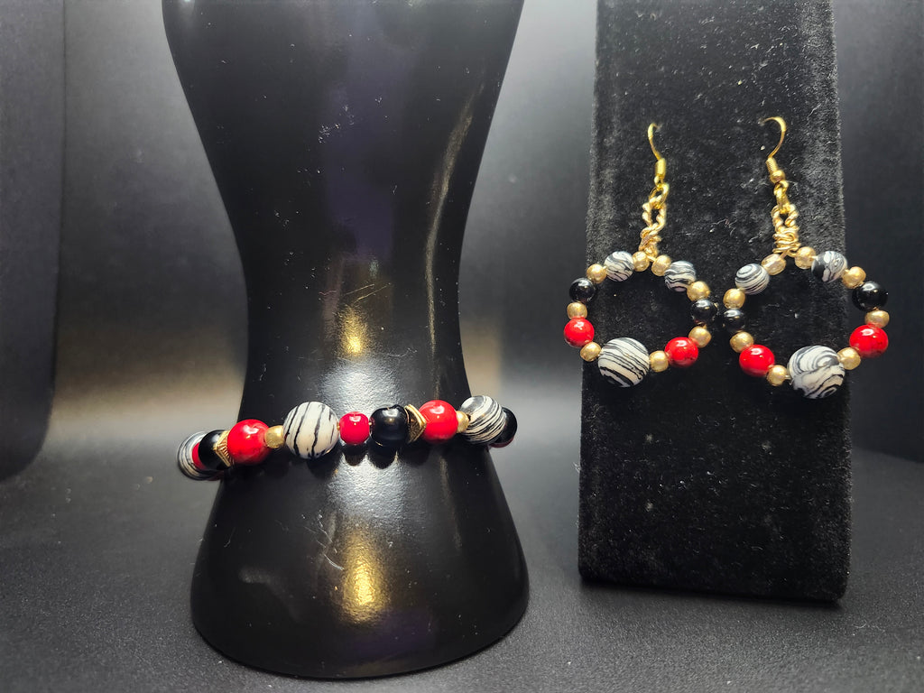 Bold by Design -  Red, Black & Gold Jewelry Set