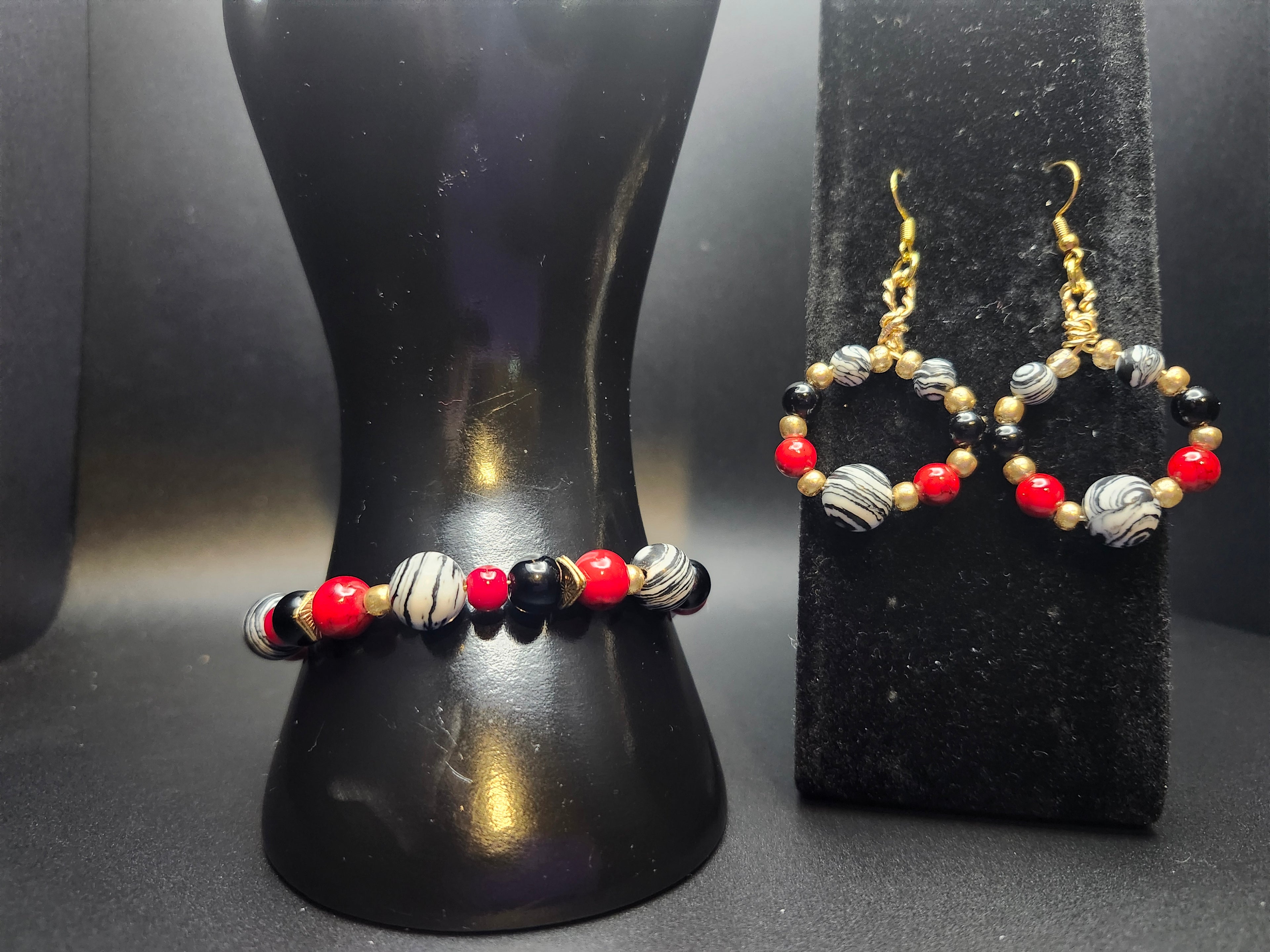 Bold by Design -  Red, Black & Gold Jewelry Set