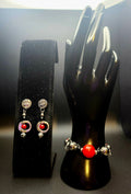 Centered & Fearless  - Red/Silver/Black Jewelry Set