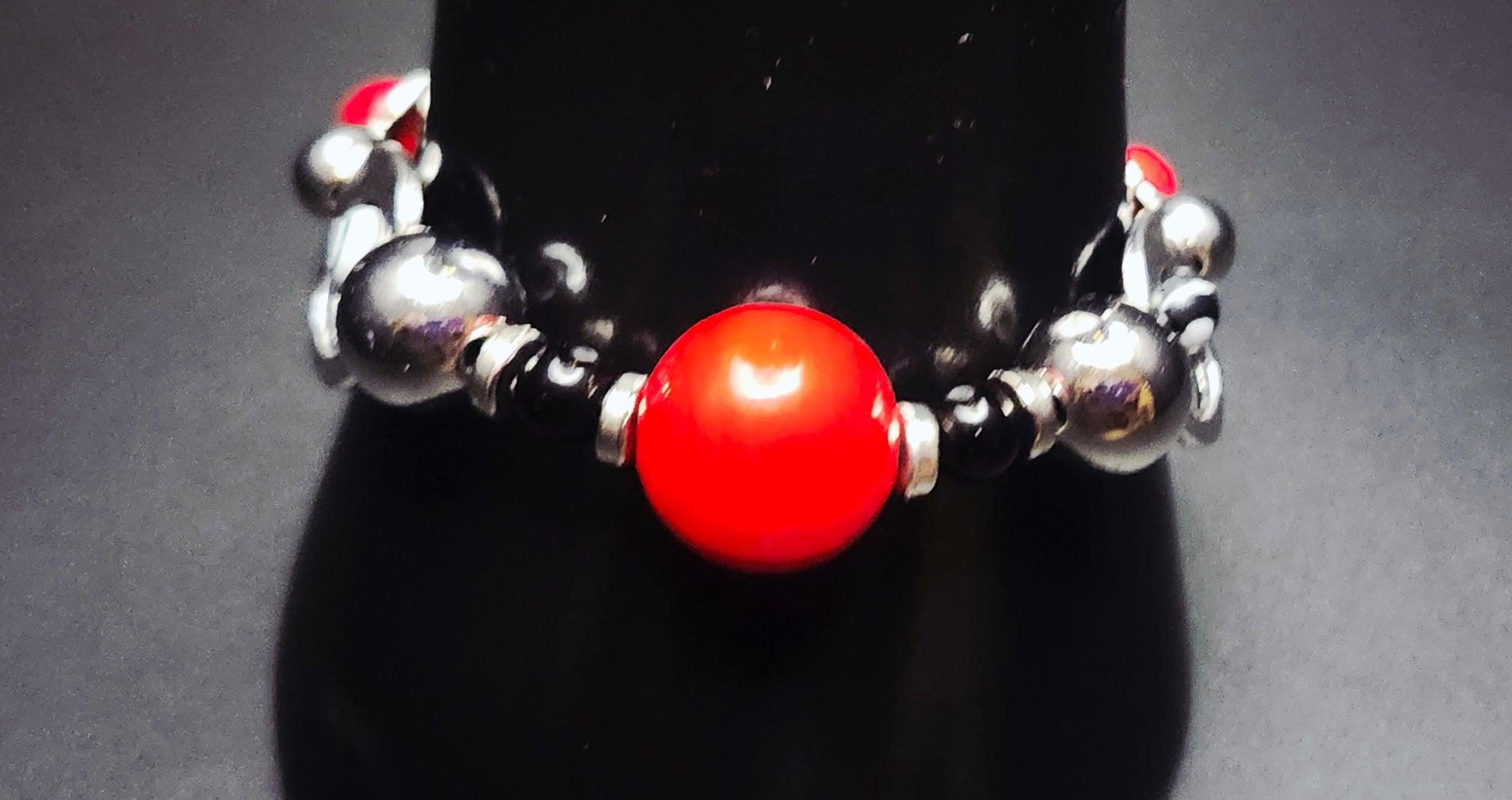 Centered & Fearless  - Red/Silver/Black Jewelry Set