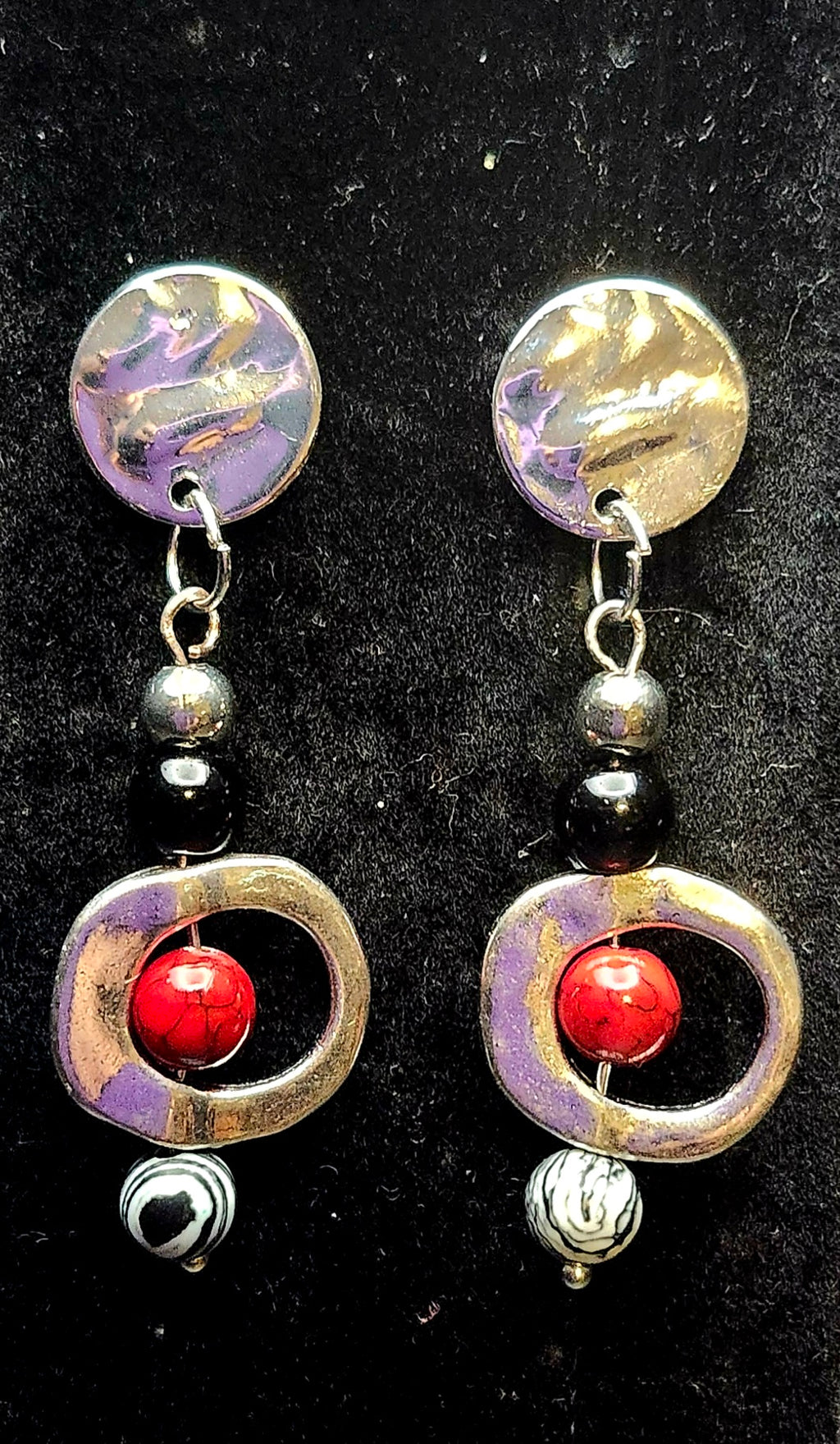 Centered & Fearless  - Red/Silver/Black Jewelry Set