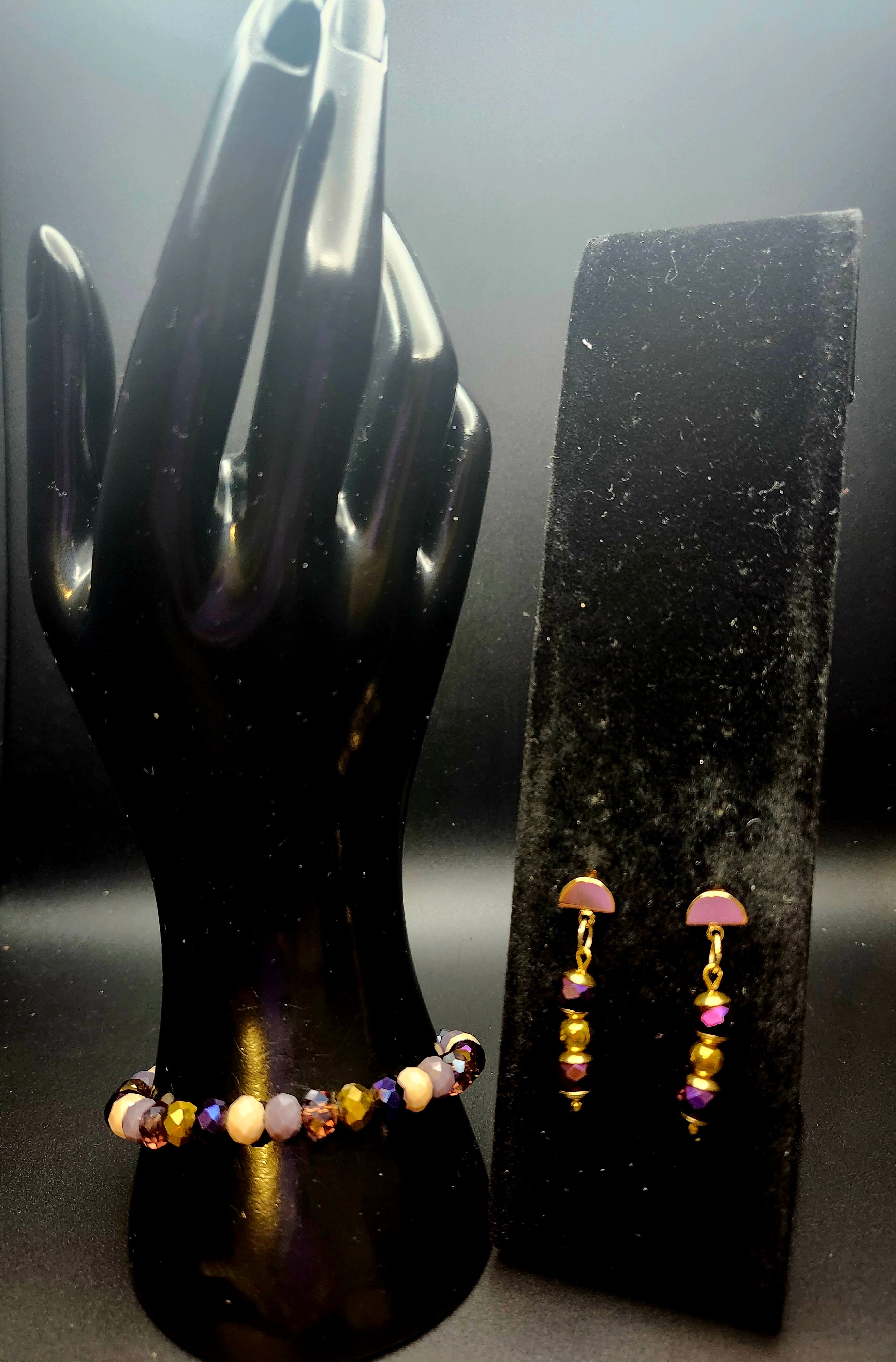 Radiant In My Purpose - Plum & Gold Jewelry Set