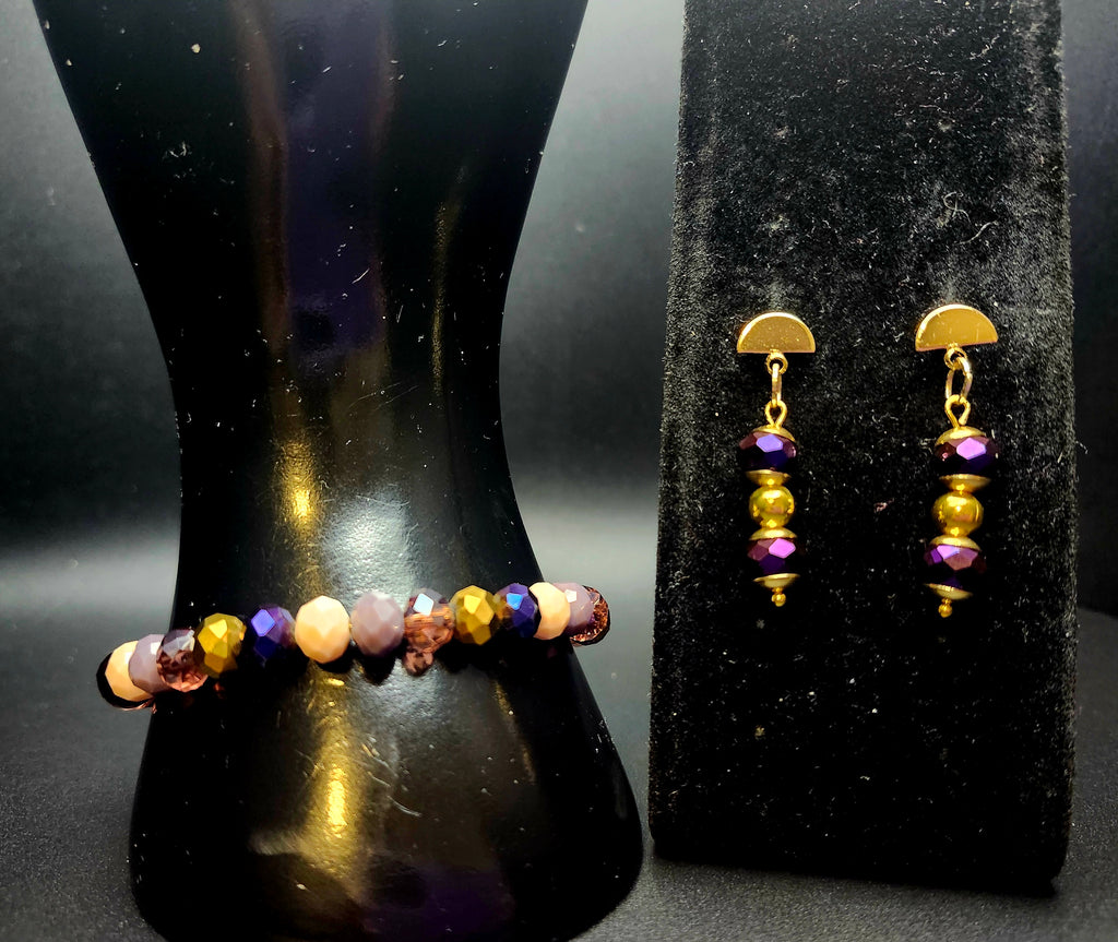 Radiant In My Purpose - Plum & Gold Jewelry Set