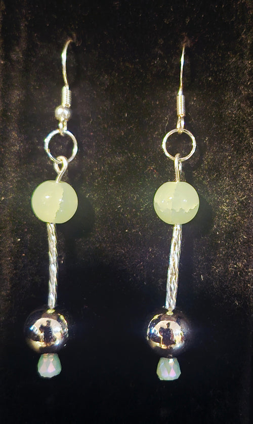 Calm, Confident & Becoming - Soft Green & Silver Jewelry Set