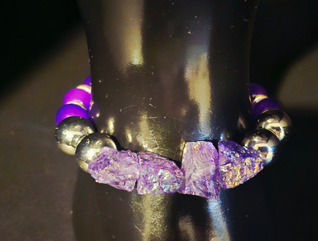 Stepping Into My Next - Purple Crystal & Silver Jewelry Set – – (Size 7-7.5) - $25