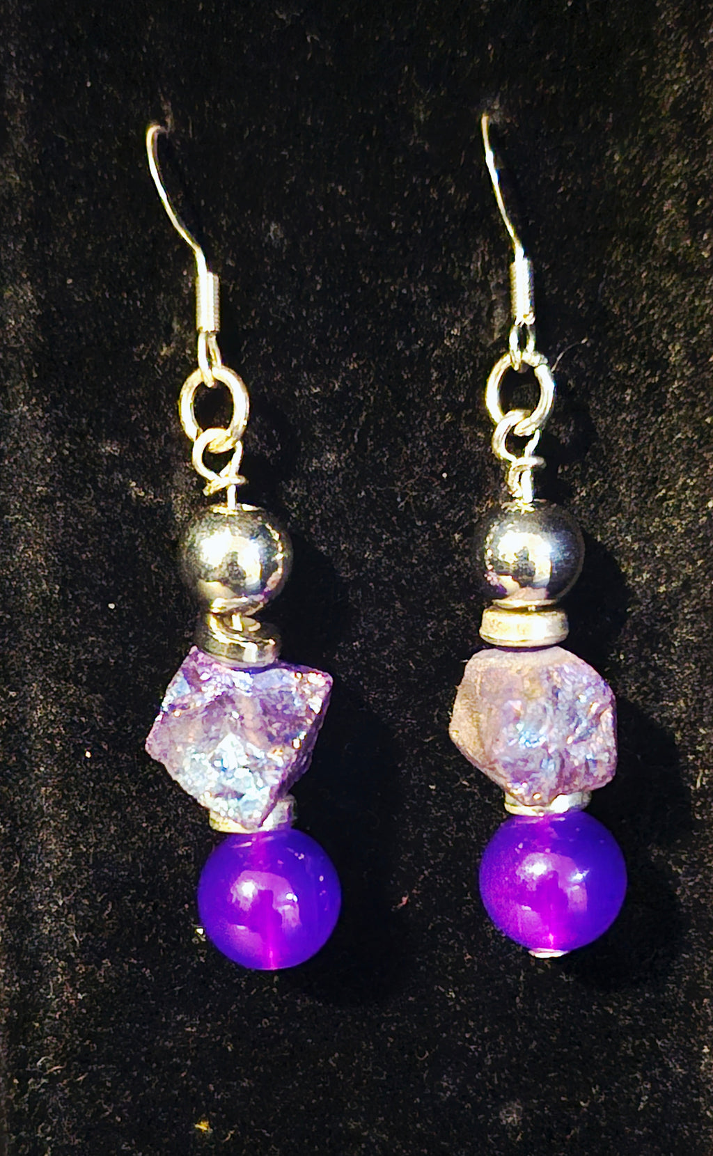 Stepping Into My Next - Purple Crystal & Silver Jewelry Set – – (Size 7-7.5) - $25